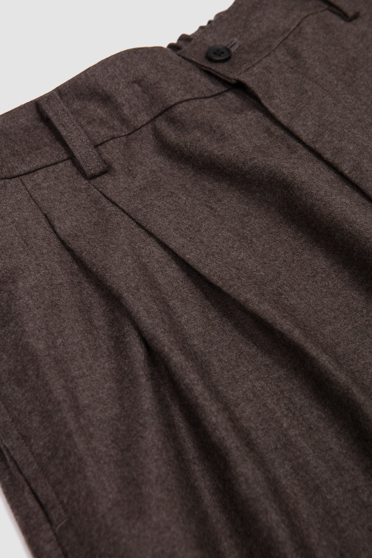 Extra Fine Easy Long Wide Trousers Charcoal Brown_2