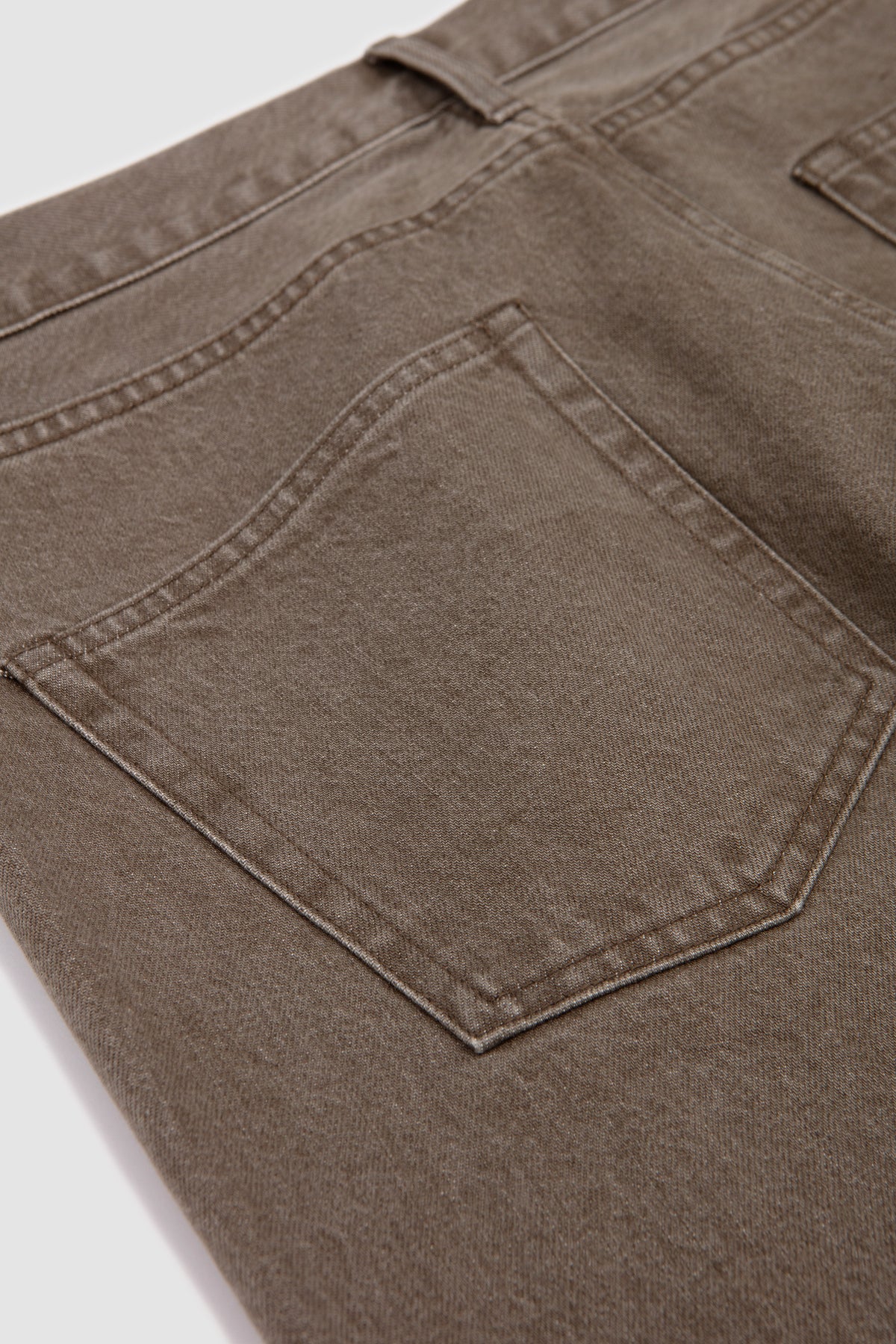 Loose Color Denim Pants Khaki_4
