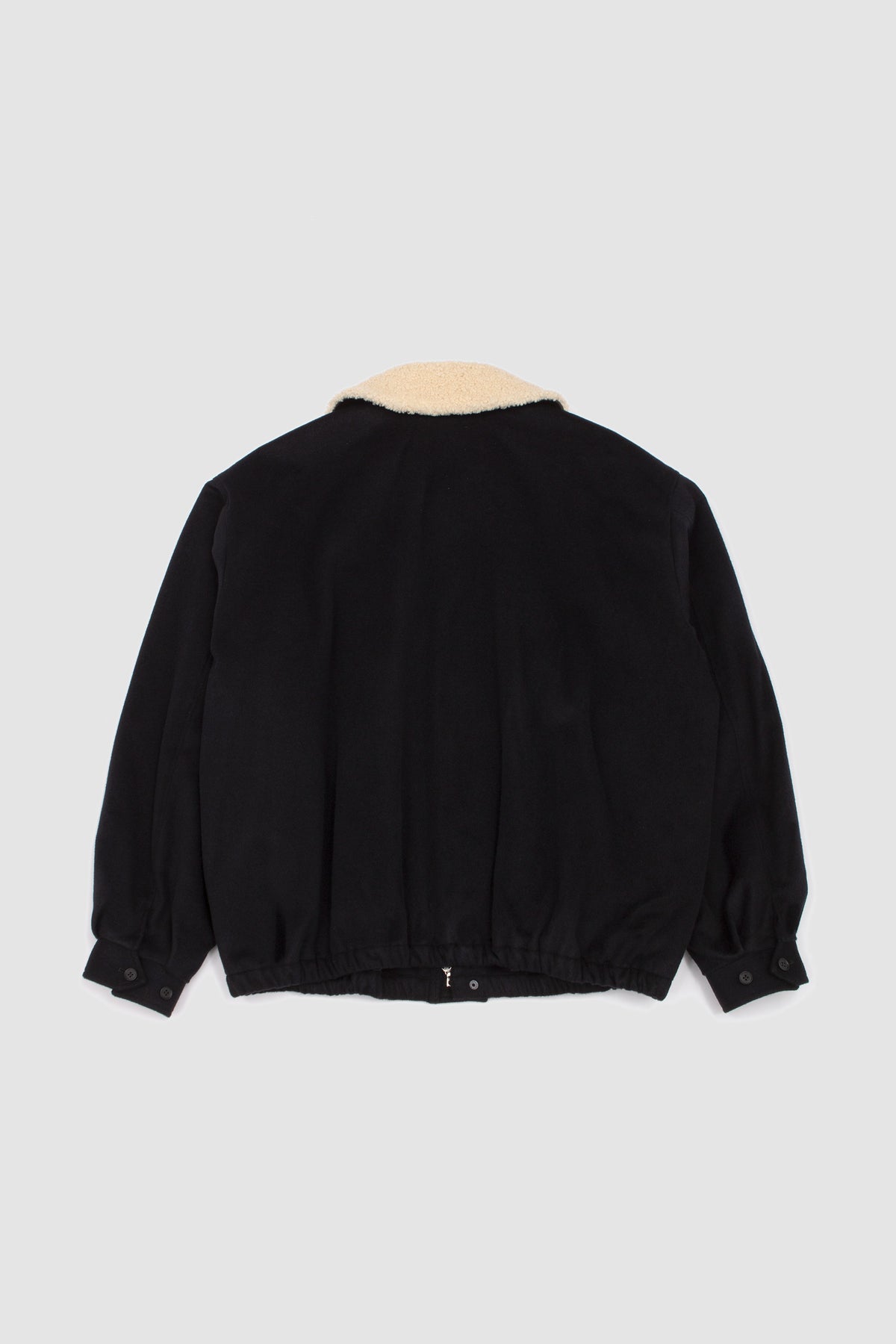 Mouton Collar Wool Cashmere Padded Jacket Dark Navy_4