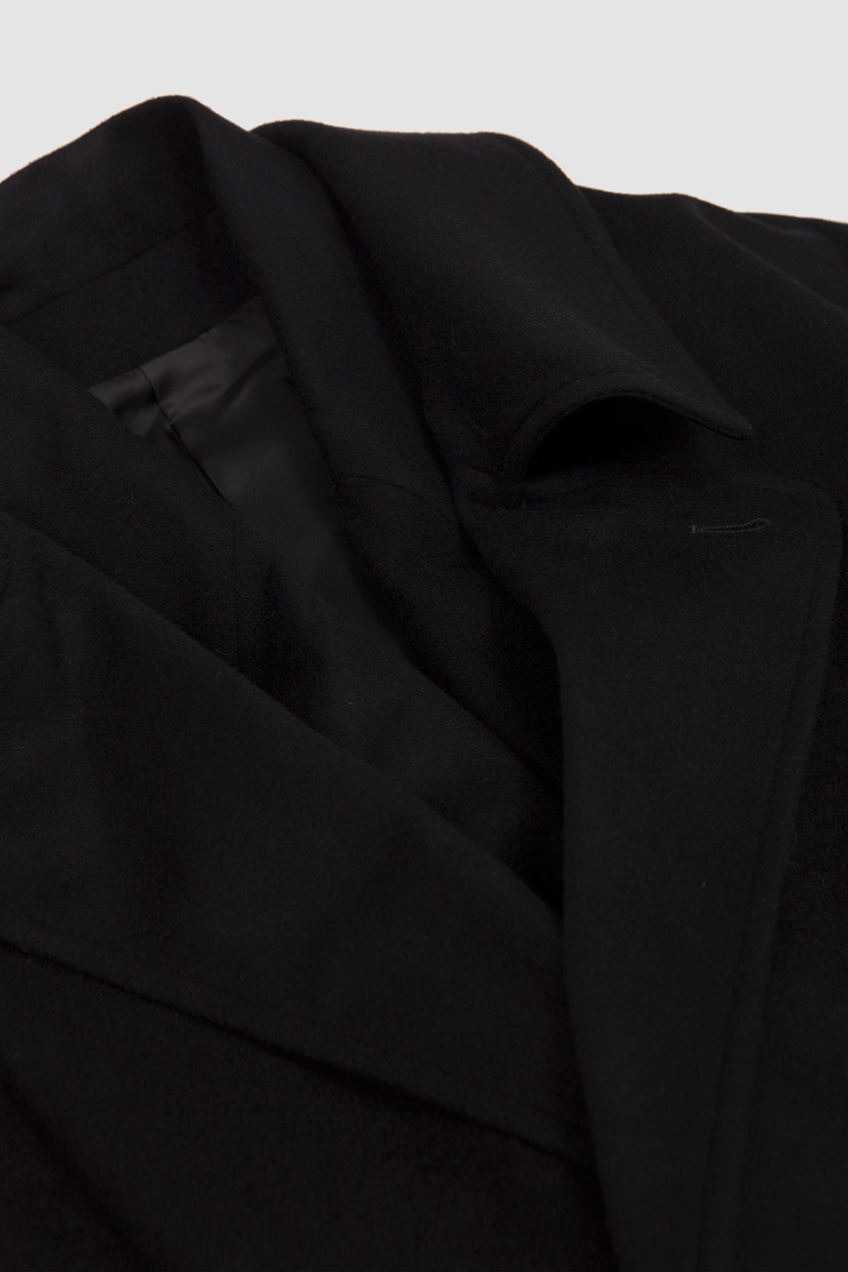 Wool Cashmere Layered Combination Coat Black_2