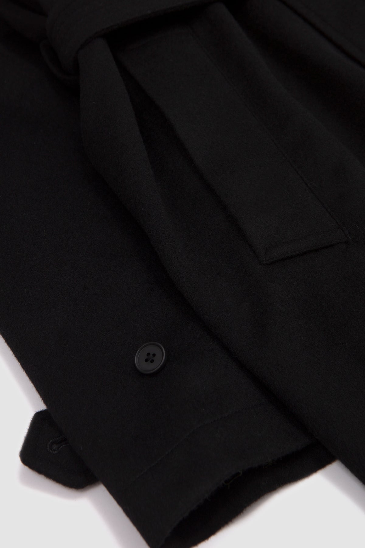 Wool Cashmere Layered Combination Coat Black_3