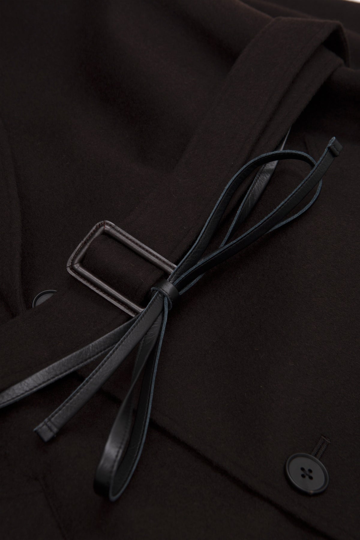 Wool Cashmere Oversized Peak Lapel Chester Coat Dark Brown_3