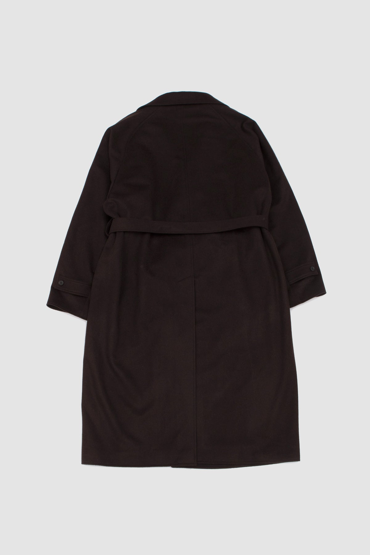 Wool Cashmere Oversized Peak Lapel Chester Coat Dark Brown_4