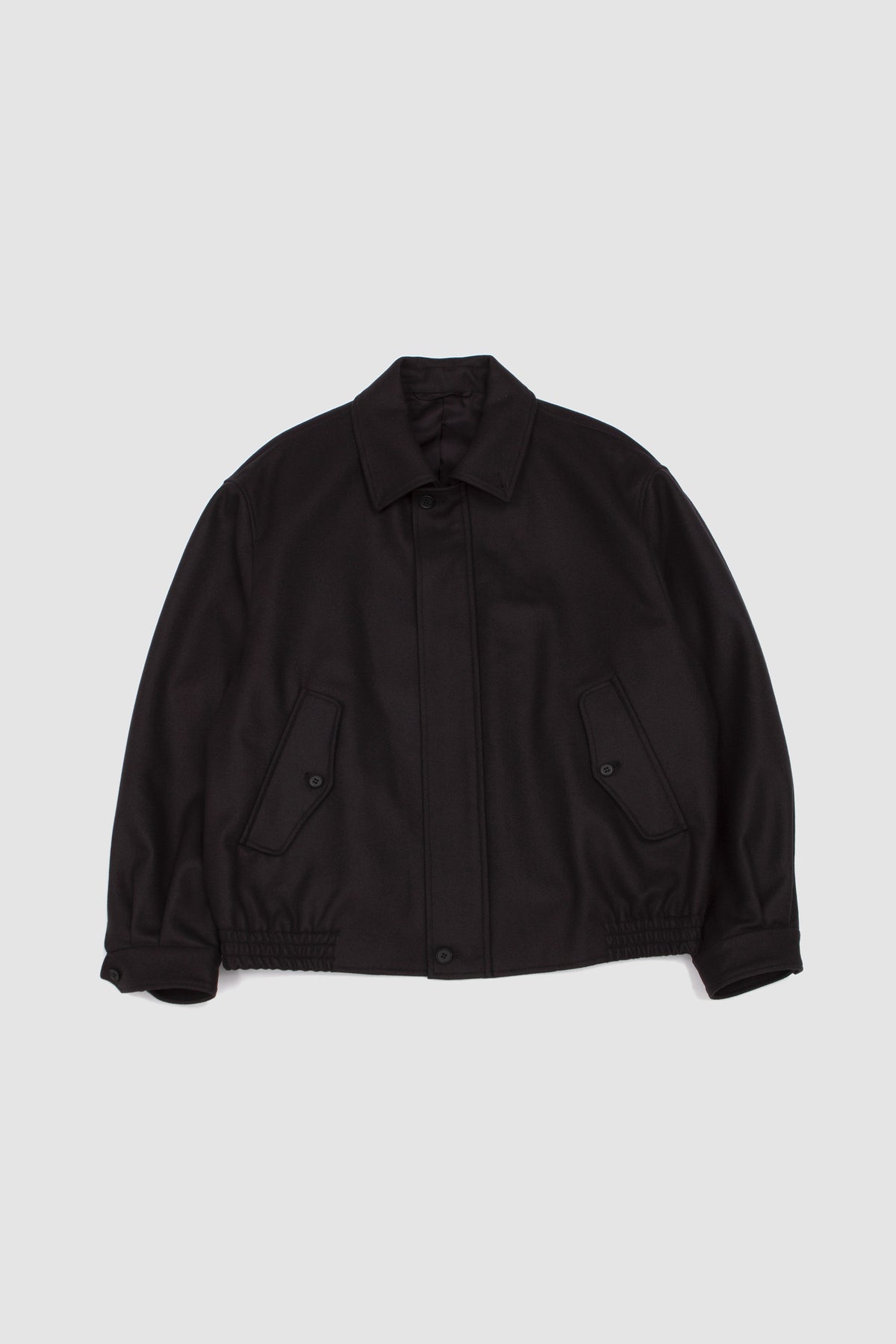 Wool Melton Harrington Jacket Dark Charcoal_1