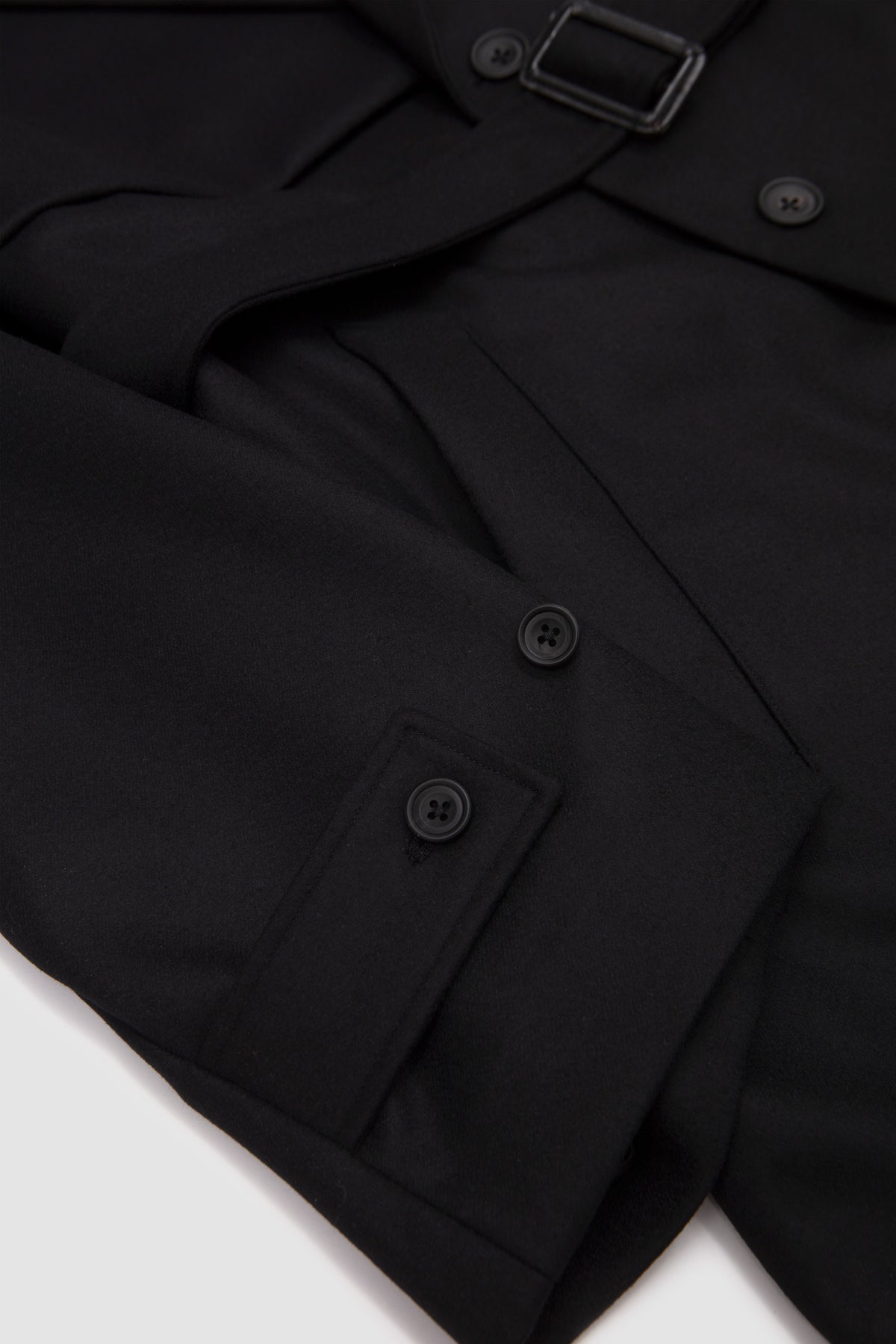 Wool Melton Lay Chester Coat Black_3