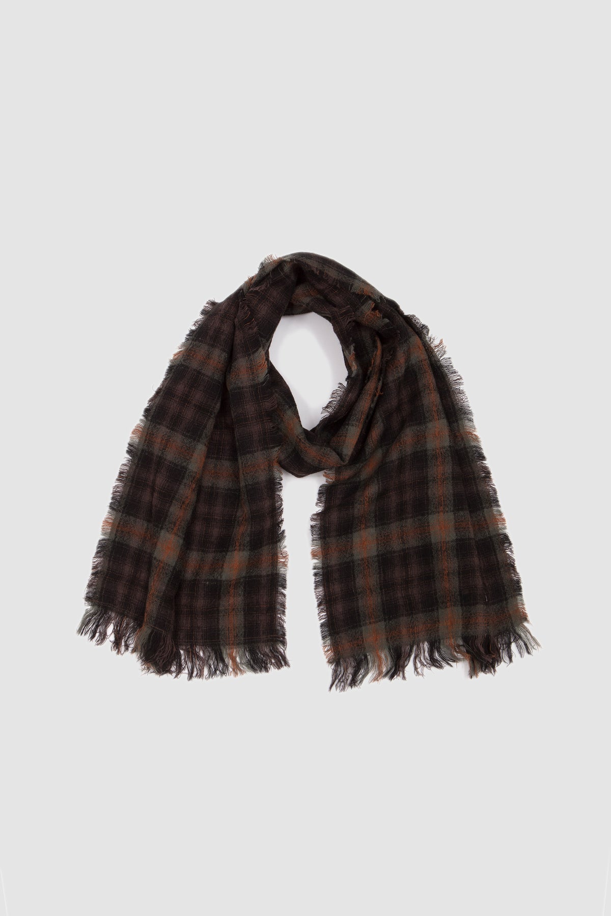 CHK Fringe Stole Black/ O.D/ Renga_3