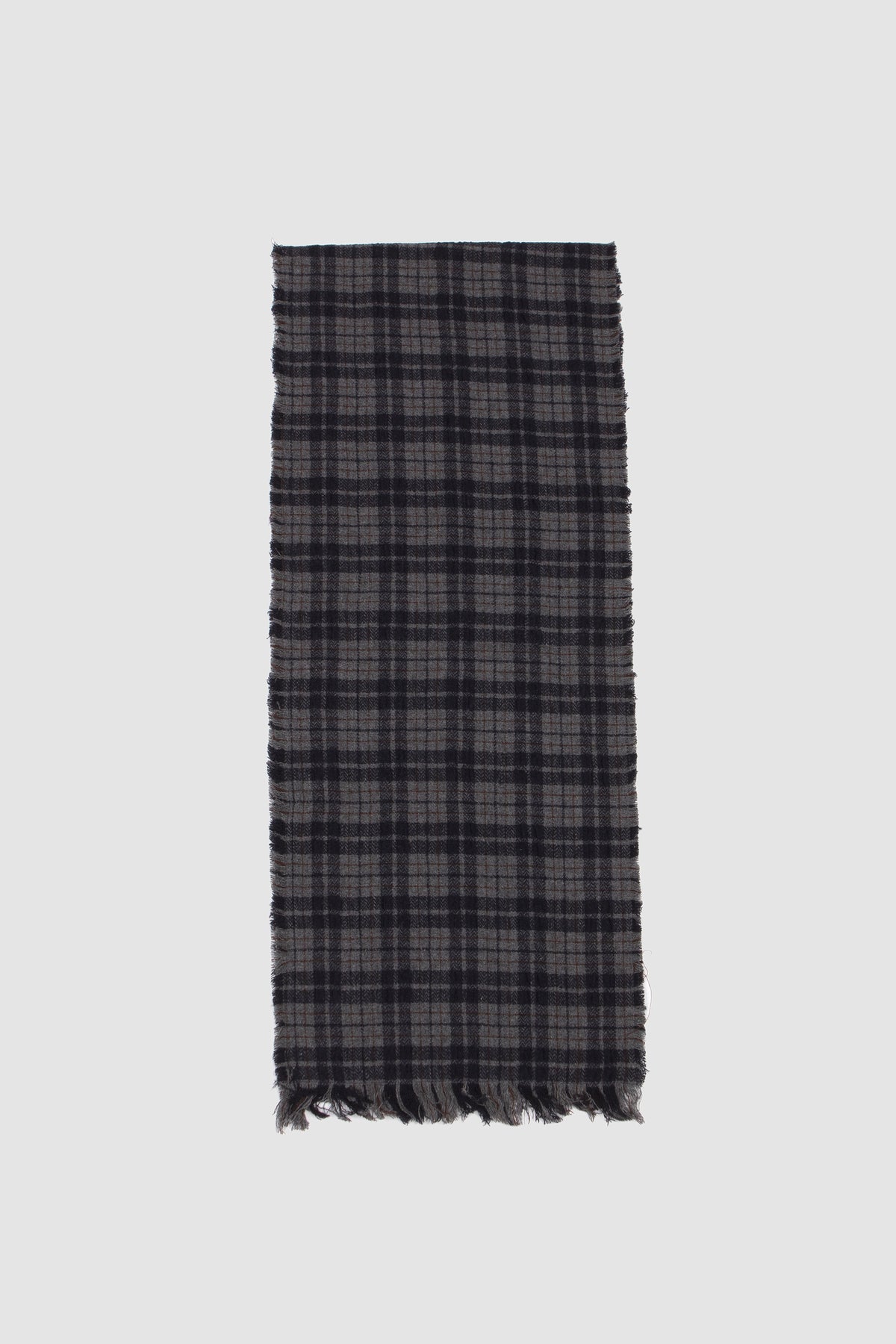 CHK Fringe Stole Grey/ Navy