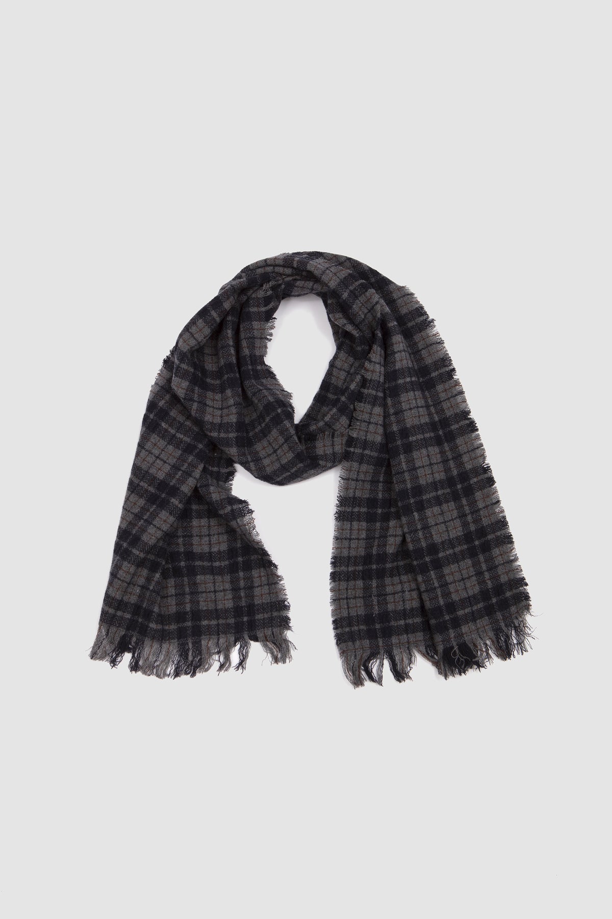 CHK Fringe Stole Grey/ Navy_3
