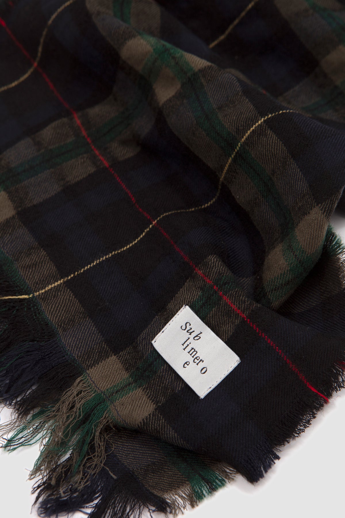 CHK Fringe Stole Navy/ Olive/ Green_2
