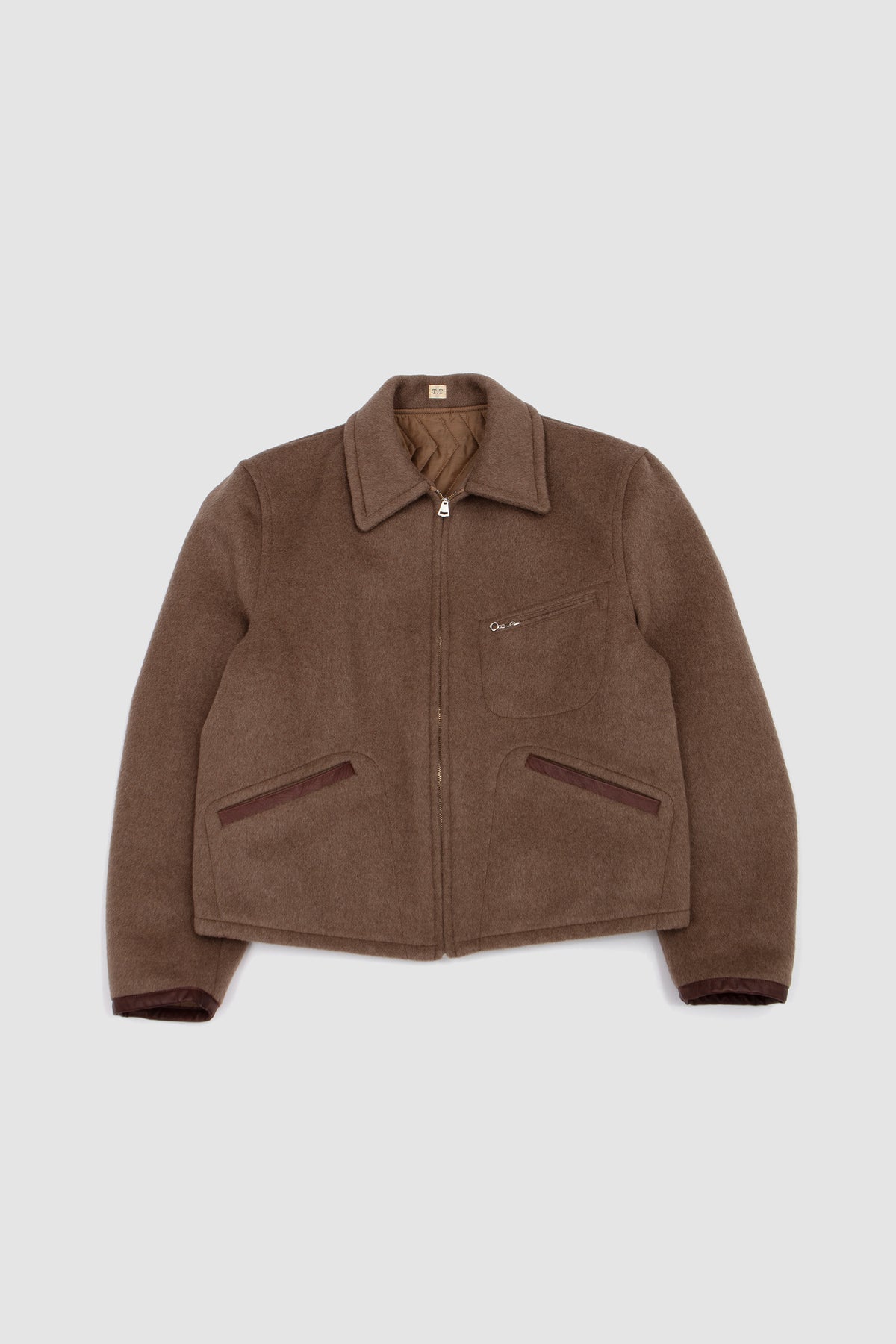 Lot. 332 Leather-Piped Cuff Sports Jacket Beige_1