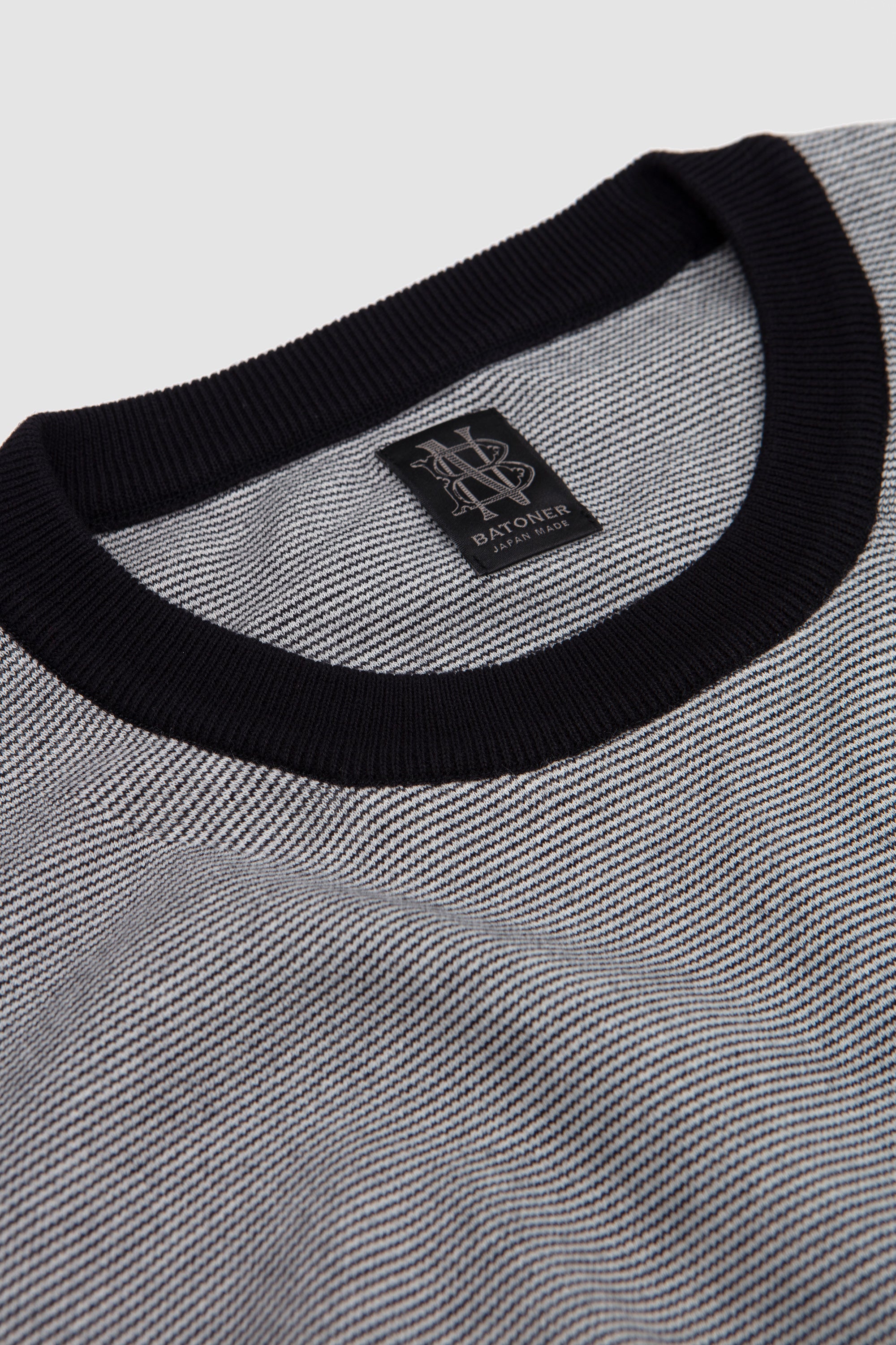 32G Smooth Knit T-Shirt Ivory/ Black