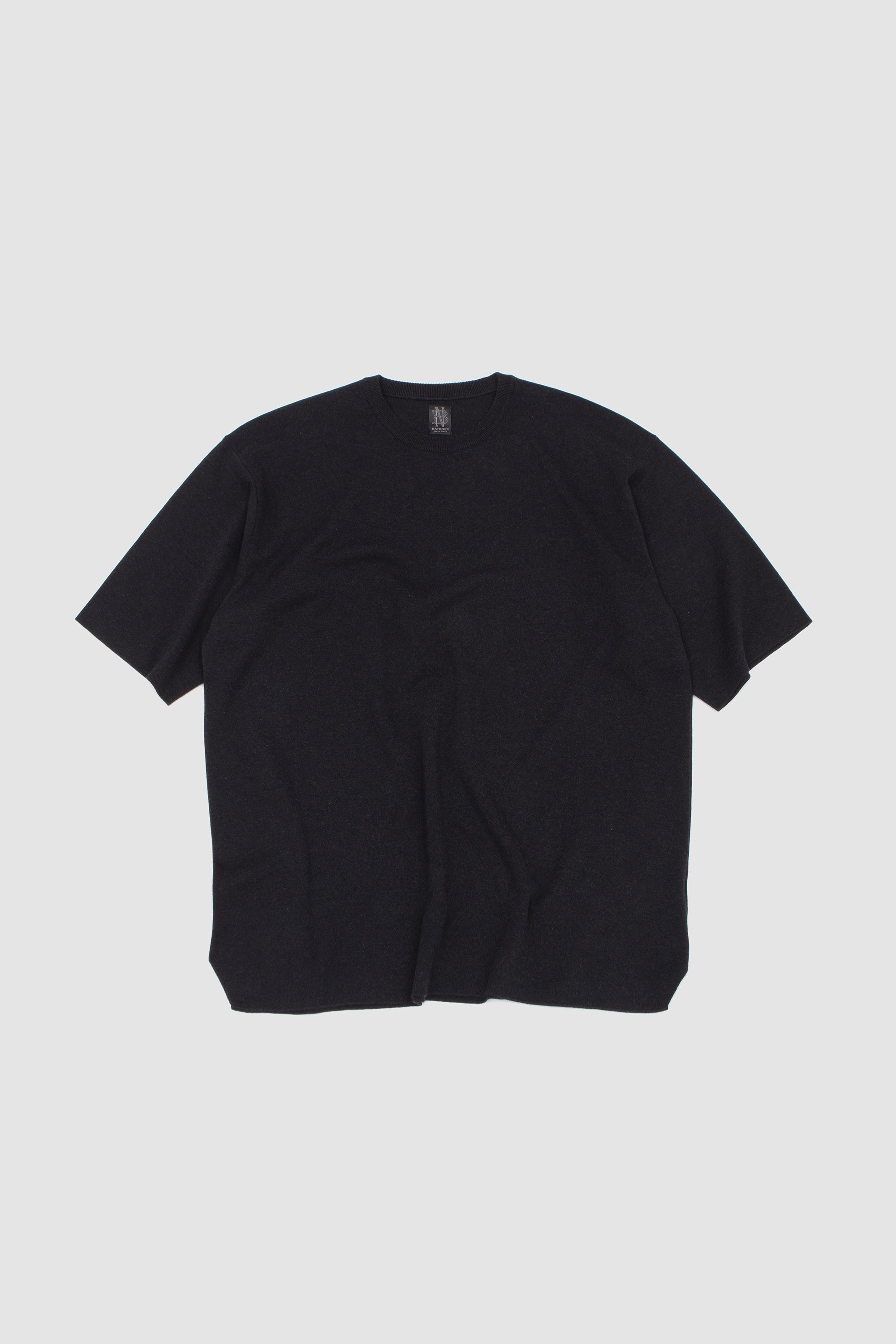 32G Smooth Knit T-Shirt Melange Black_1