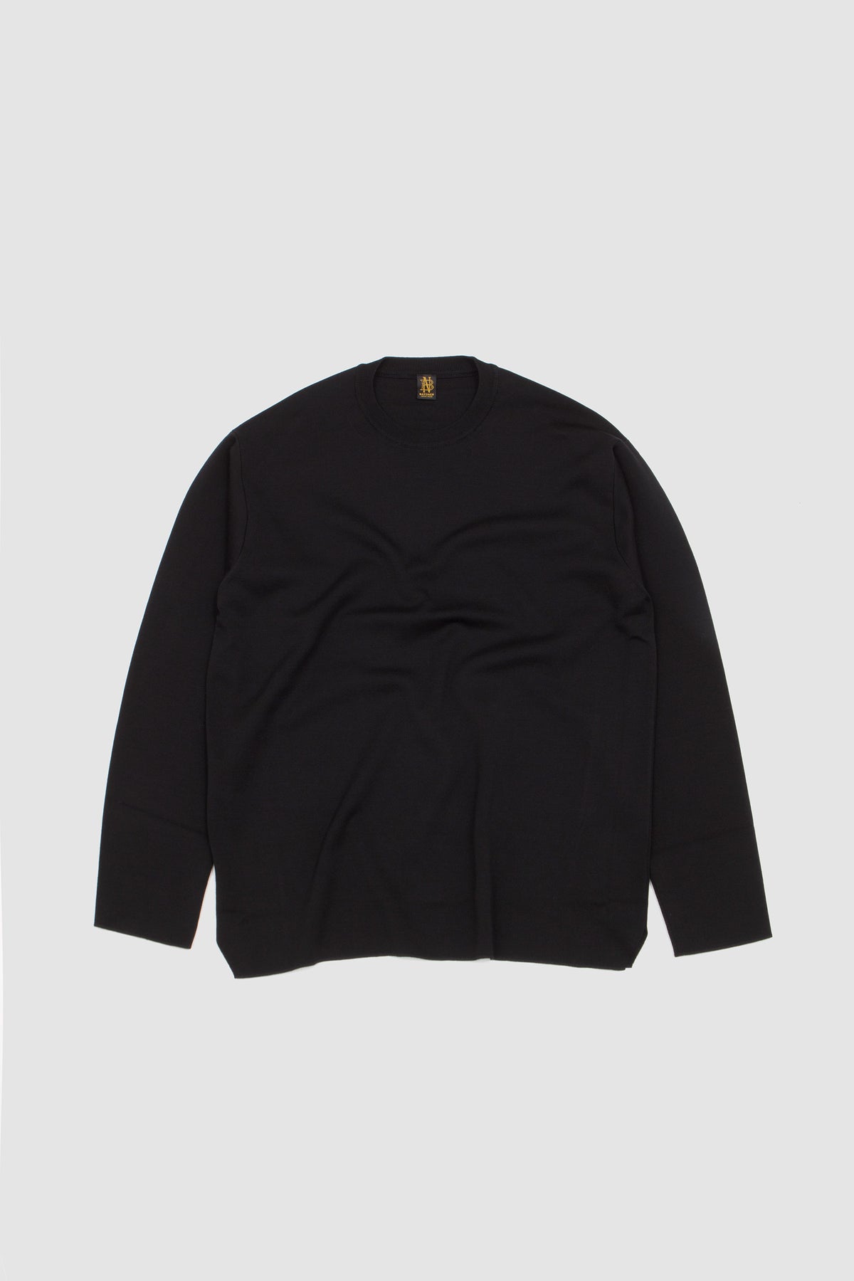 32G Smooth Wool Crew Neck Black