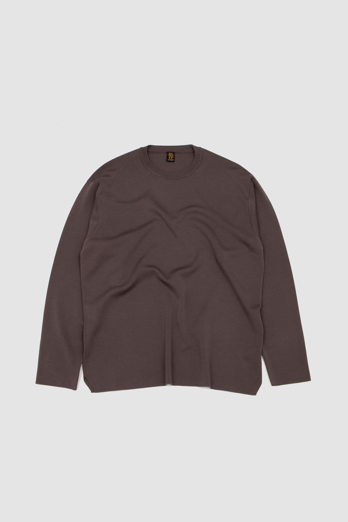 32G Smooth Wool Crew Neck Brown