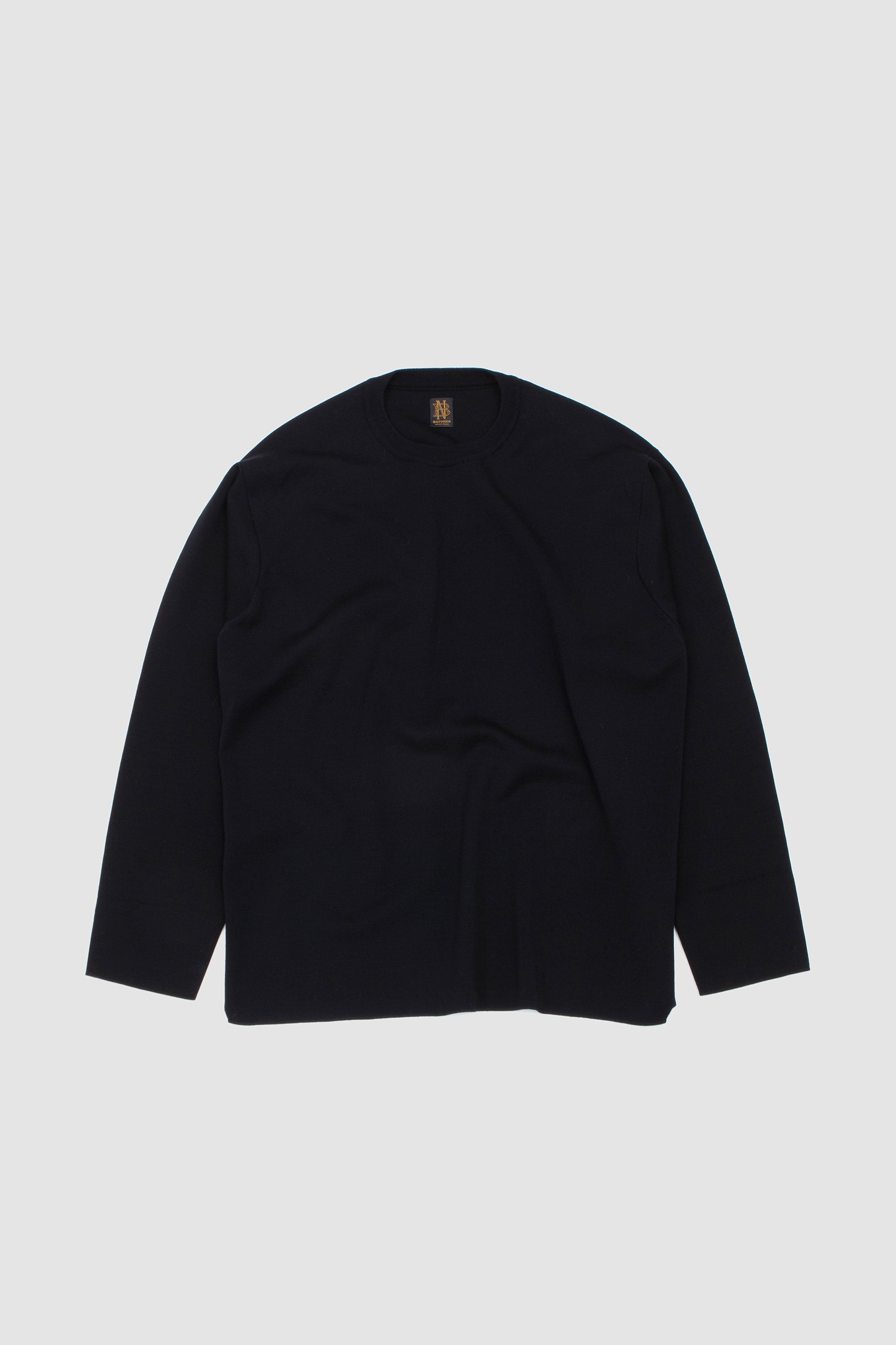 35G Wool Smooth Crew Neck Black_1