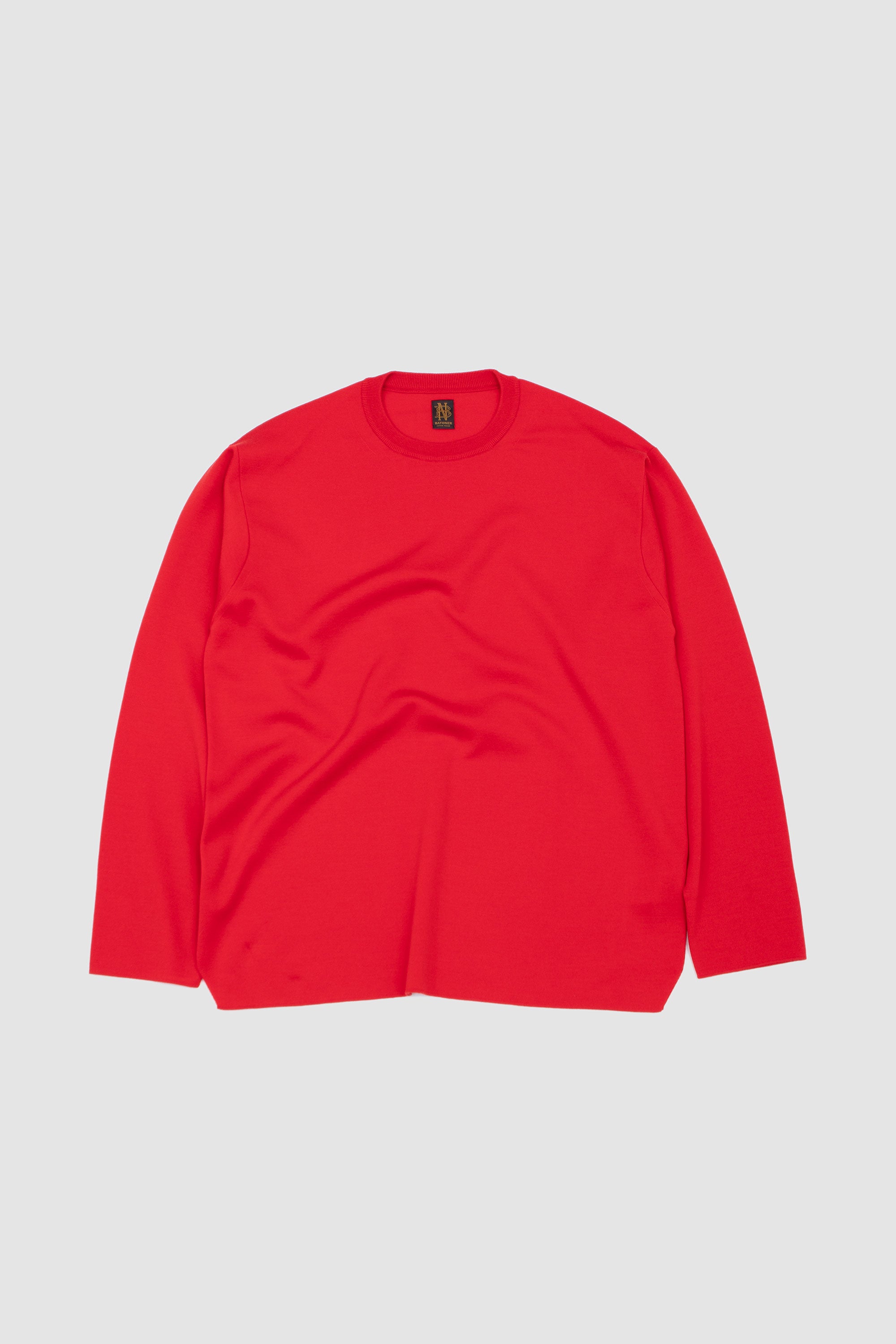35G Wool Smooth Crew Neck Vermilion