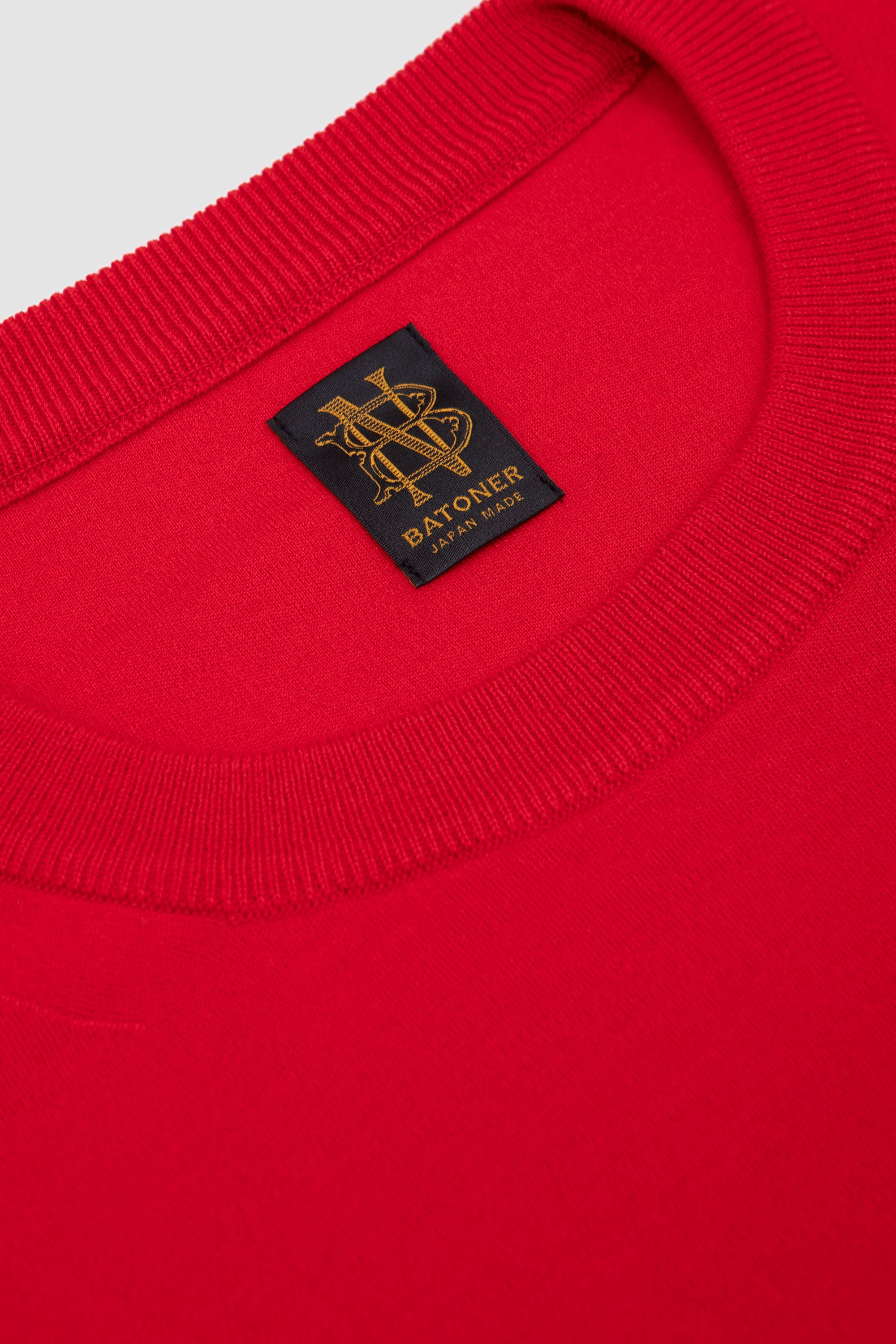 35G Wool Smooth Crew Neck Vermilion