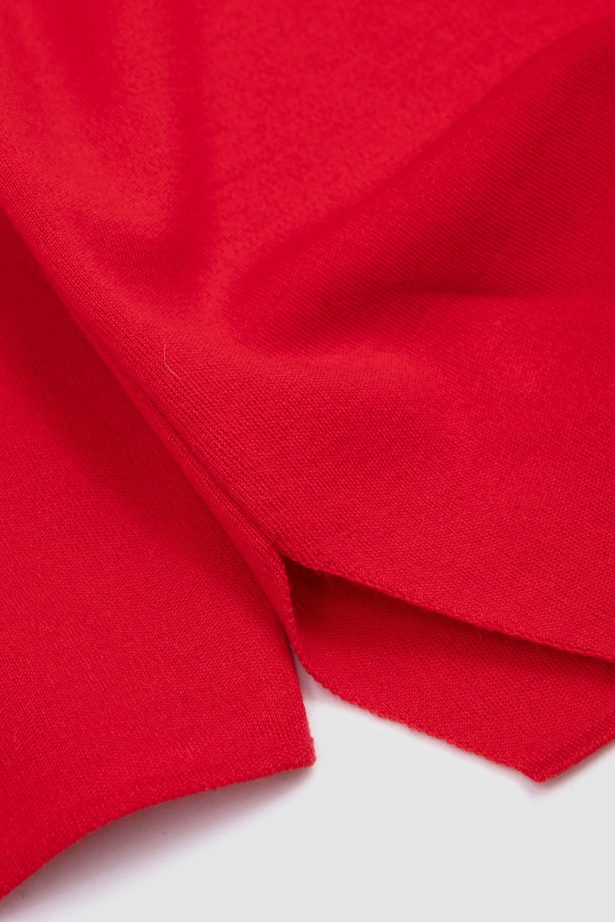 35G Wool Smooth Crew Neck Vermilion