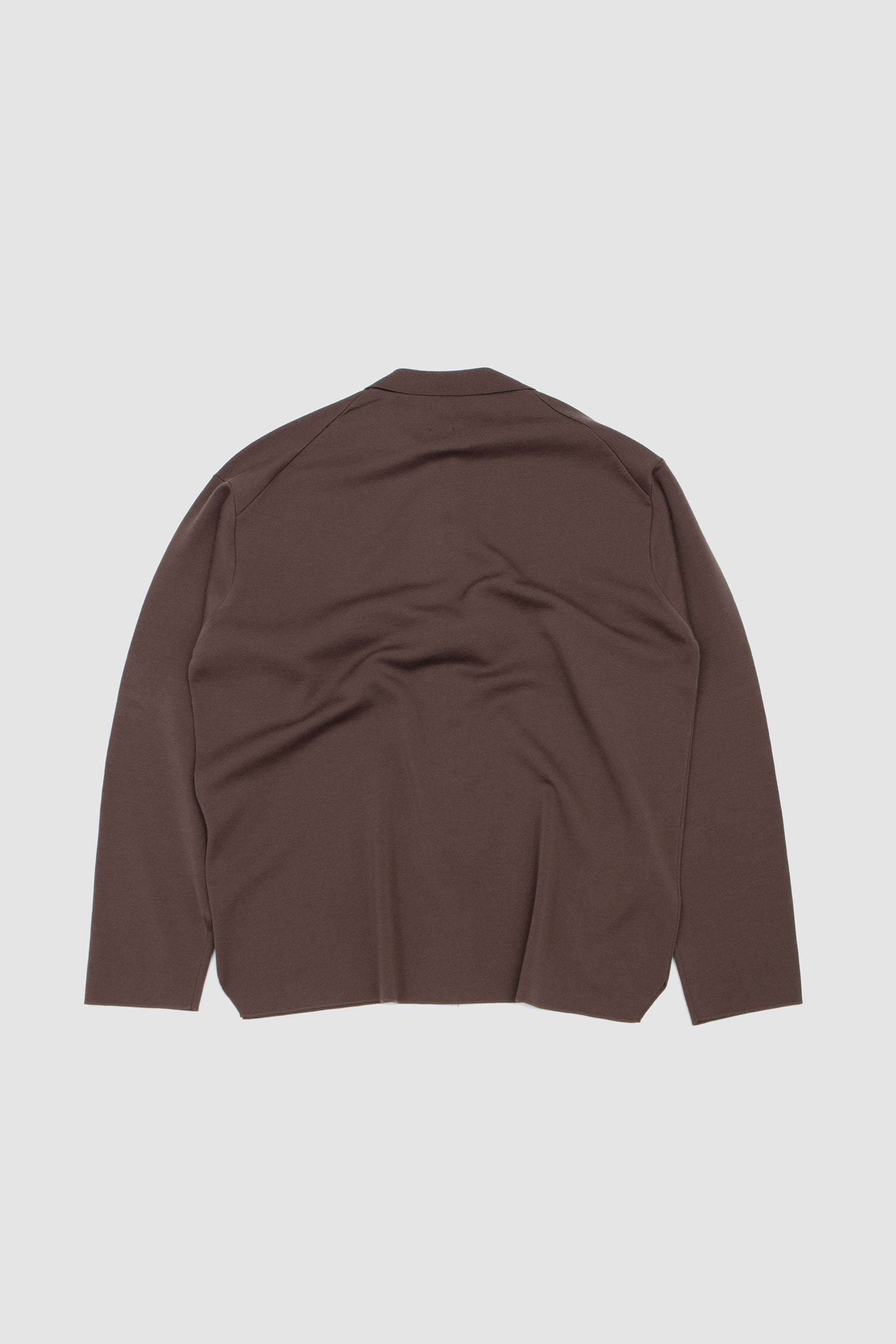 35G Wool Smooth Polo Zip Cardigan Olive_4