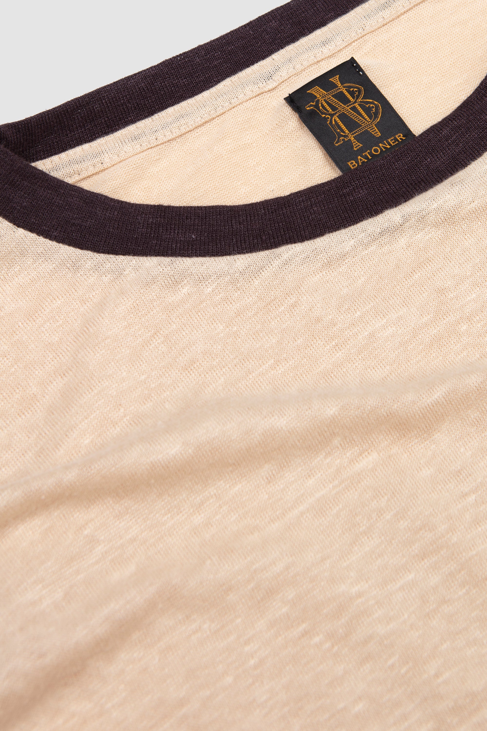 Normandy Linen T-Shirt Beige/ Brown