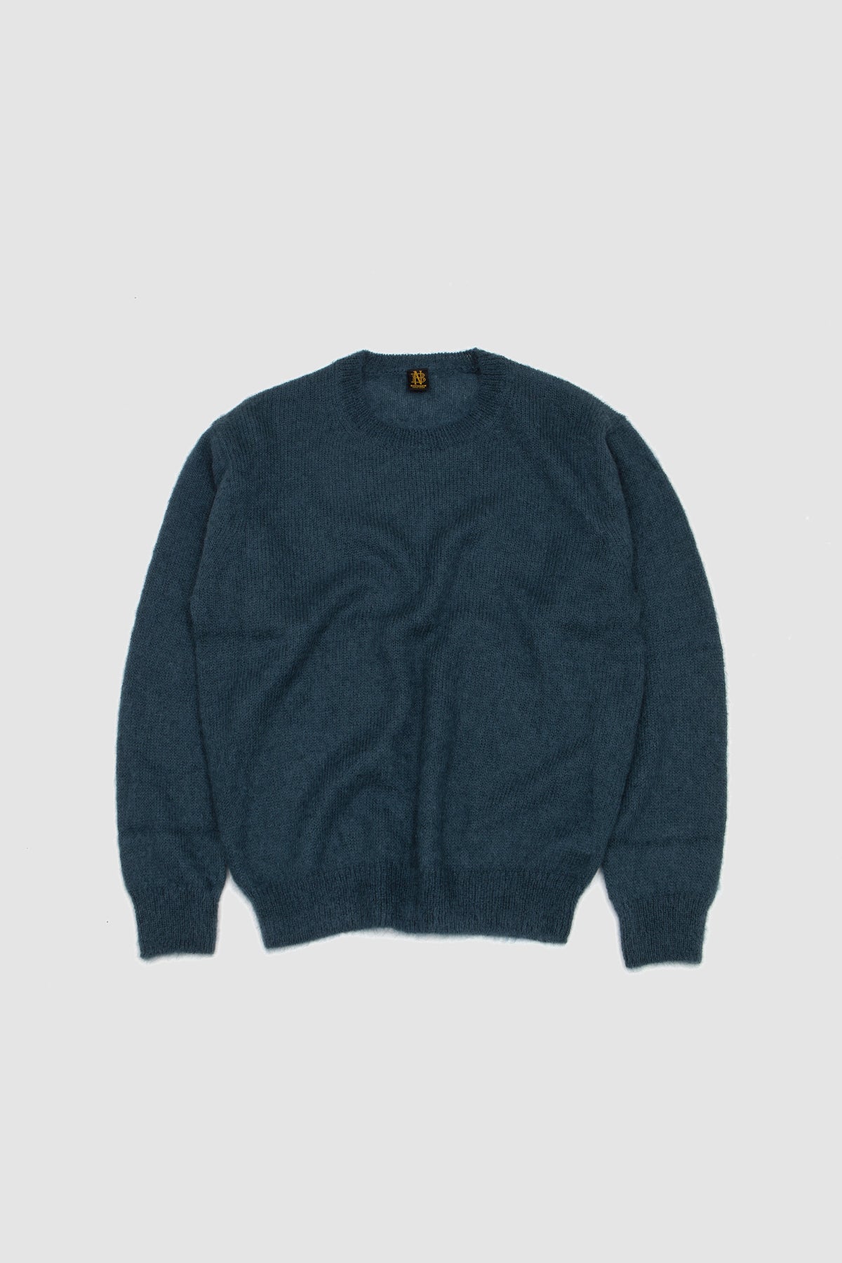 Pure Mohair Crew Neck Ceder Blue