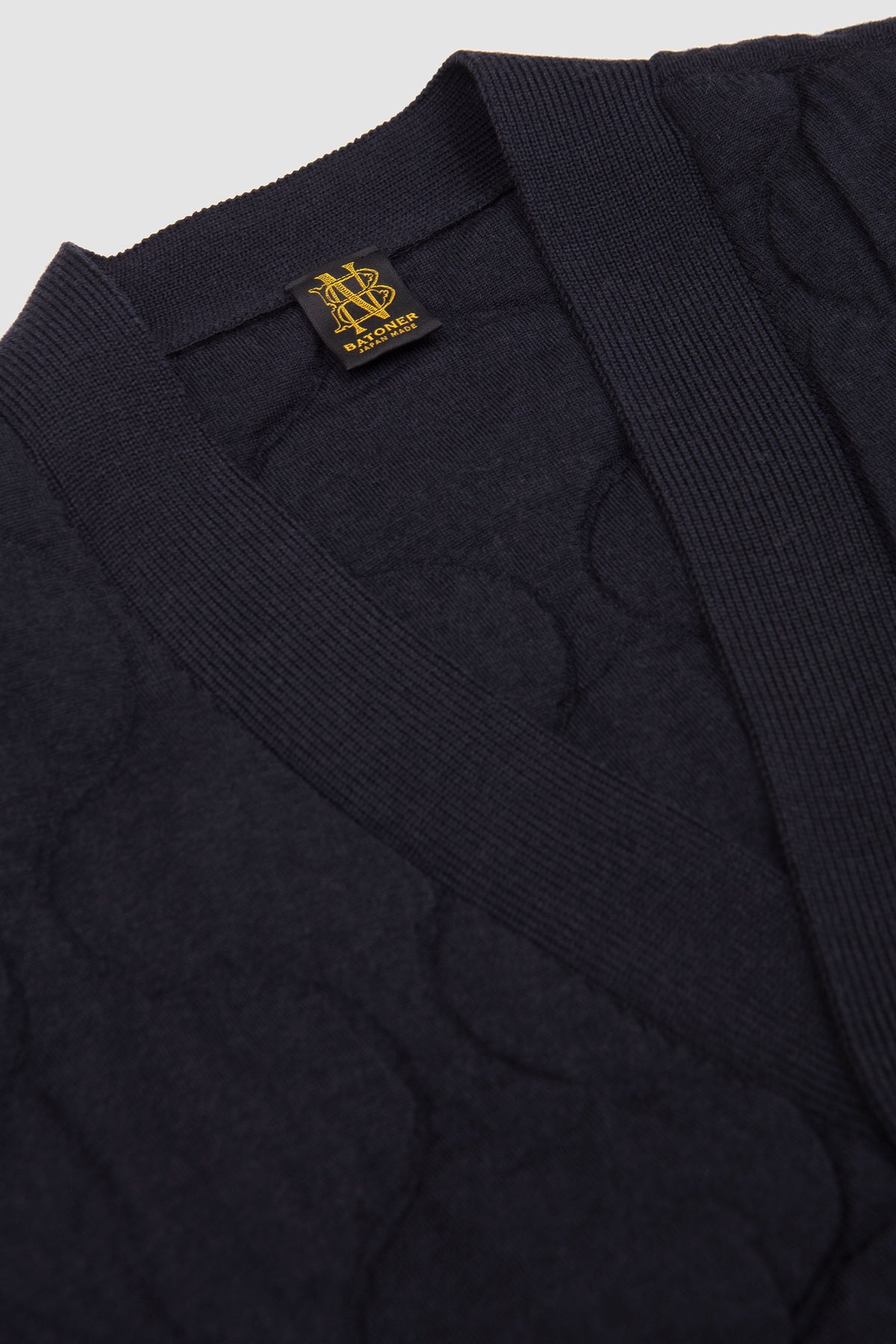 Quilting Knit Cardigan Navy_2