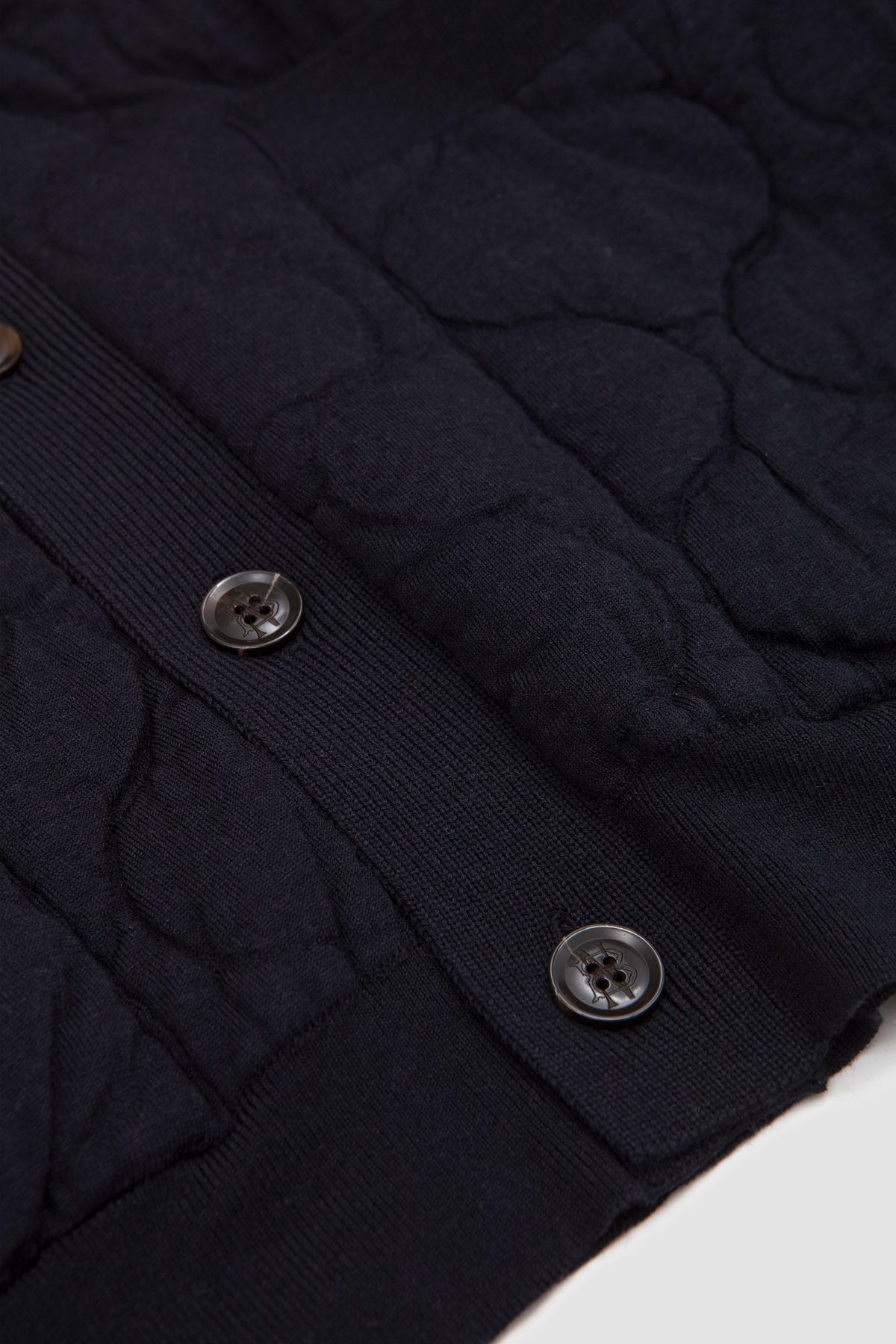 Quilting Knit Cardigan Navy_3