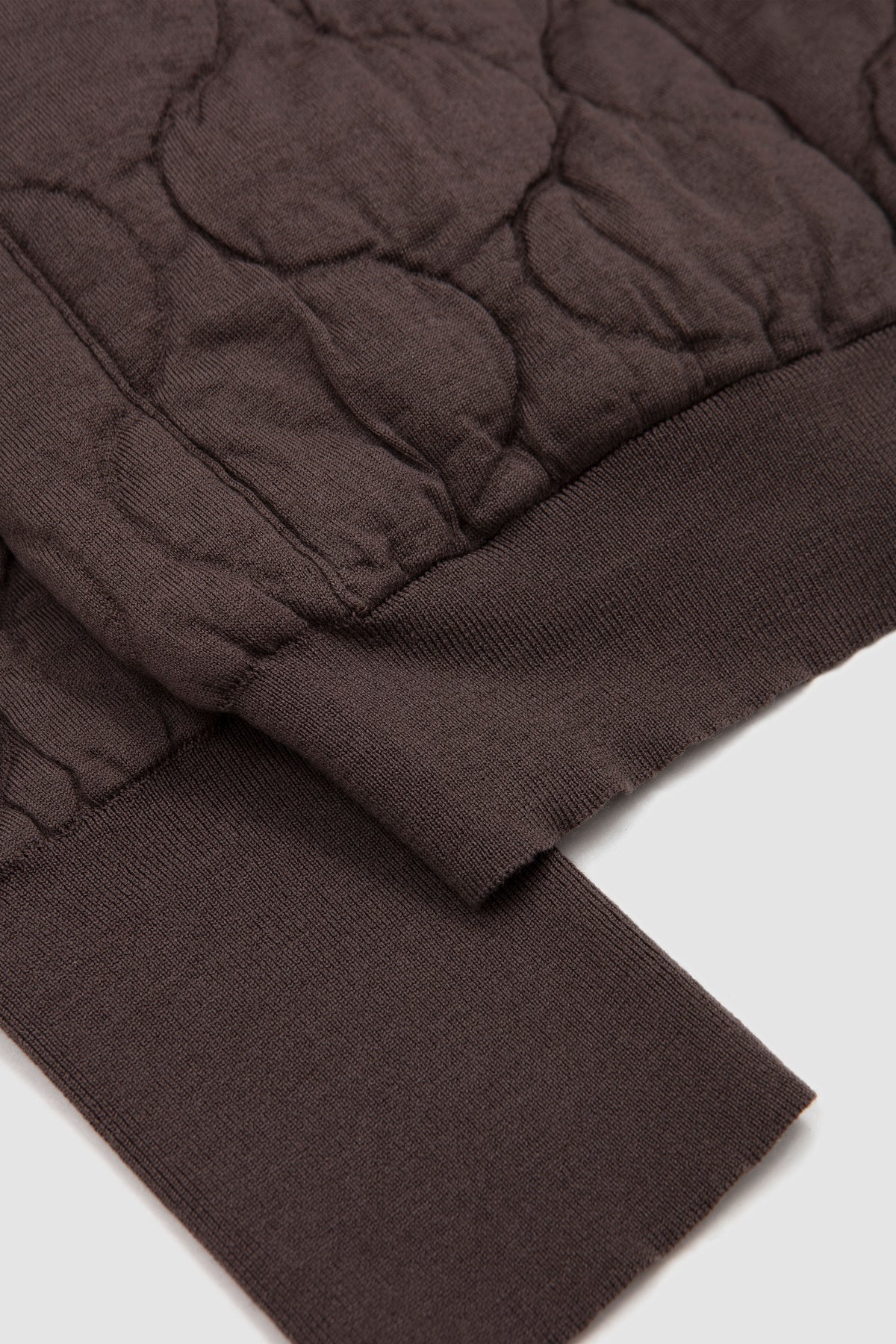 Quilting Knit Cardigan Olive Brown_3