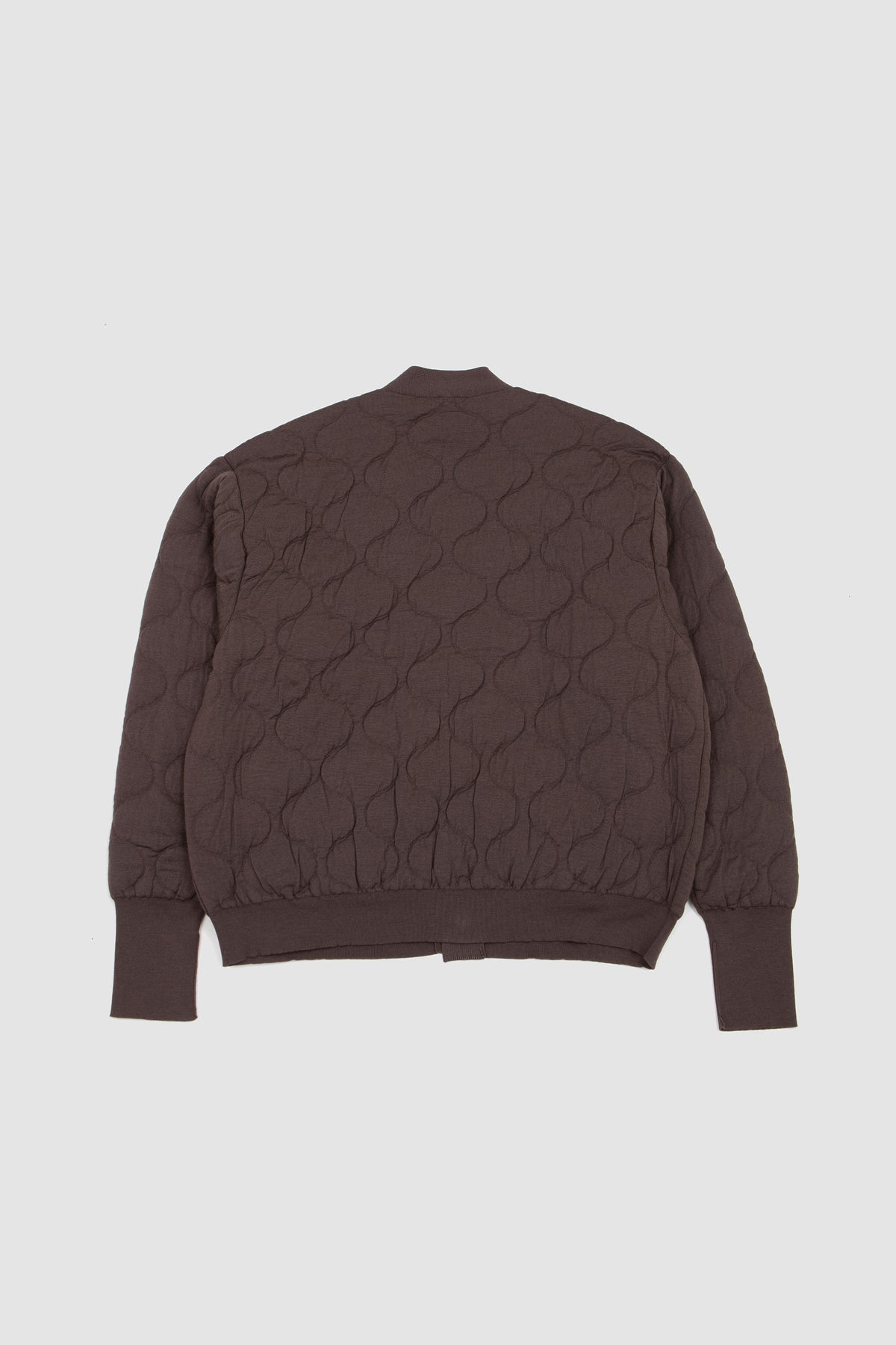 Quilting Knit Cardigan Olive Brown_4