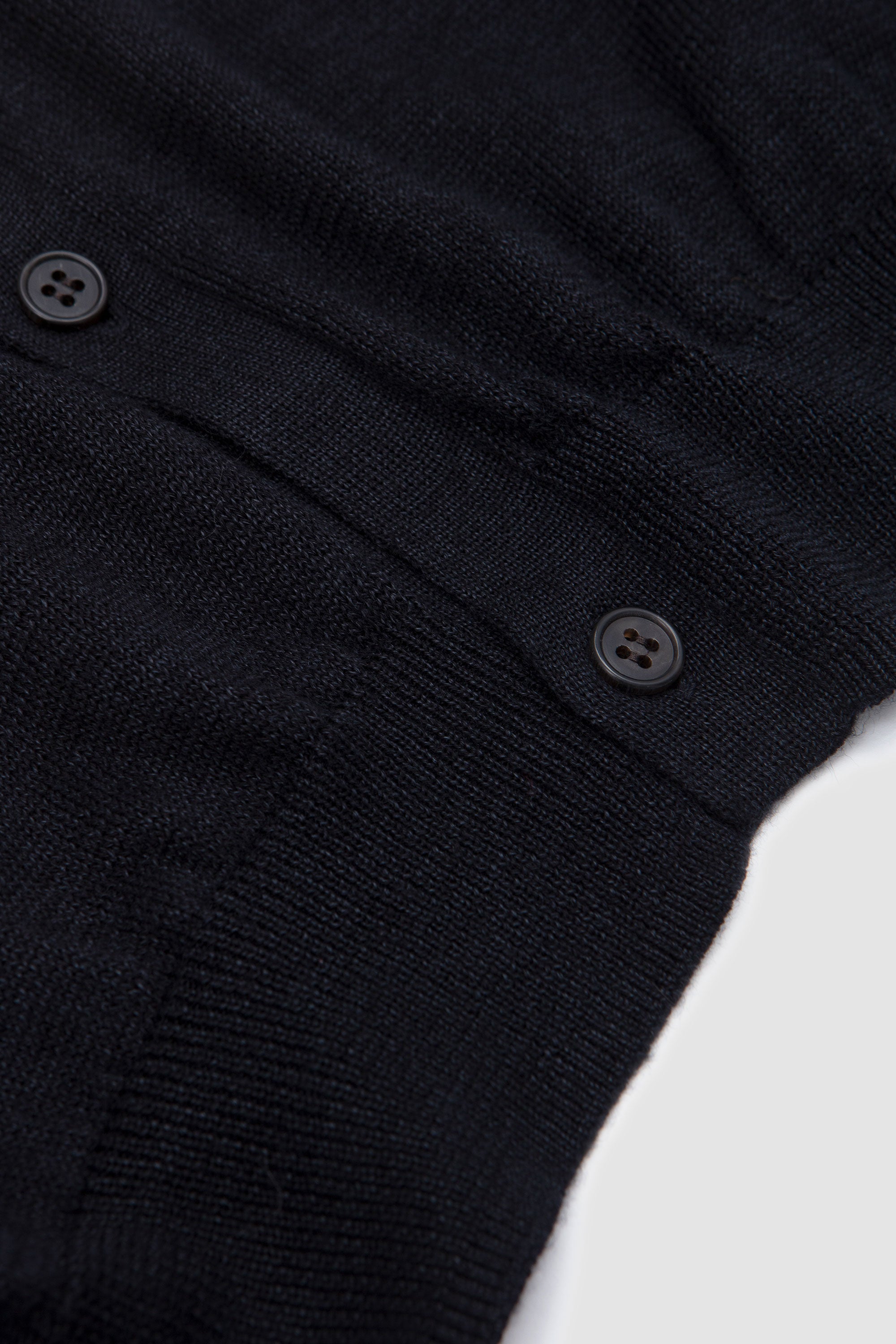 Ramie Wool Crew Neck Cardigan Navy_2