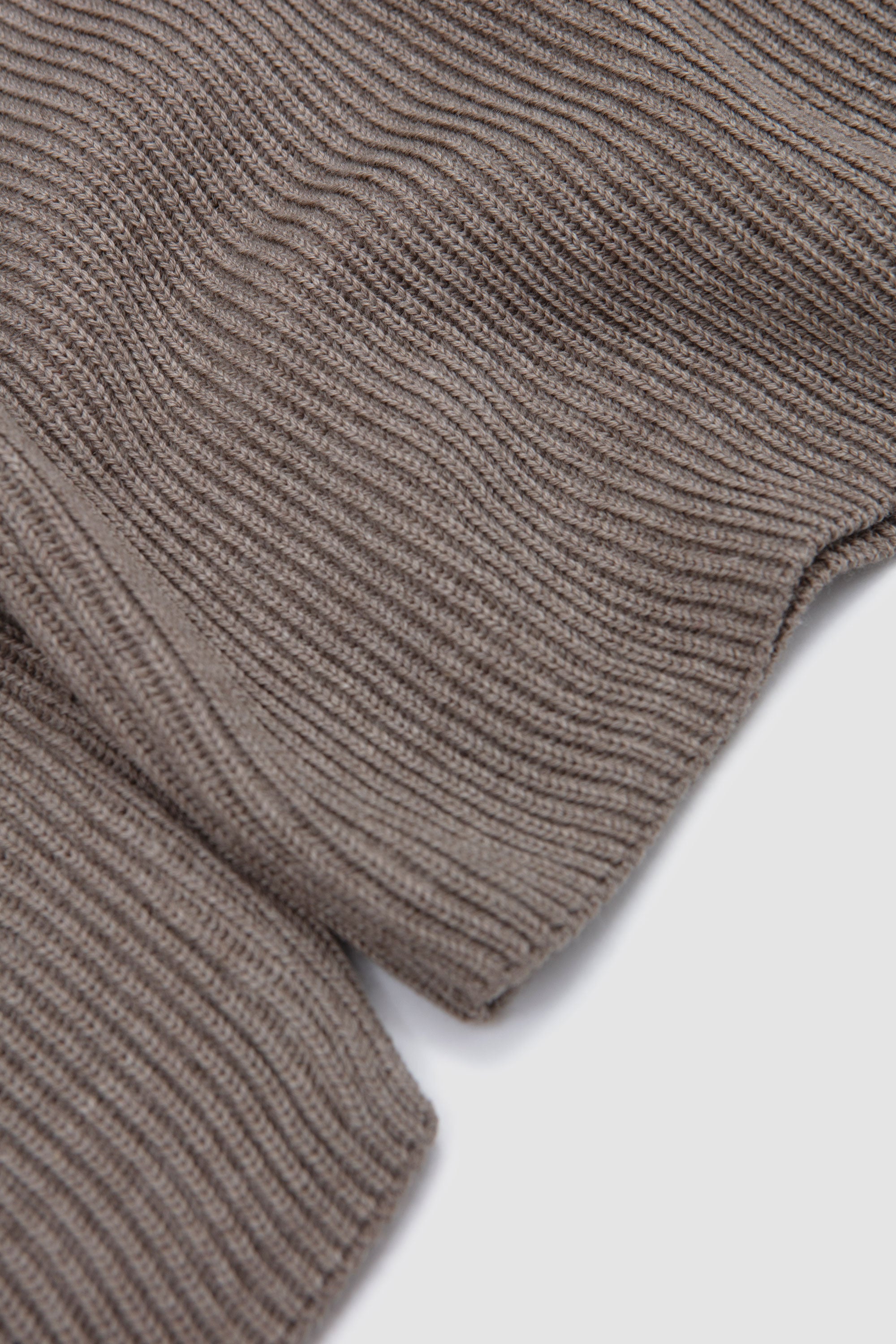 Solid Wool Rib Crew Parker Marange Brown