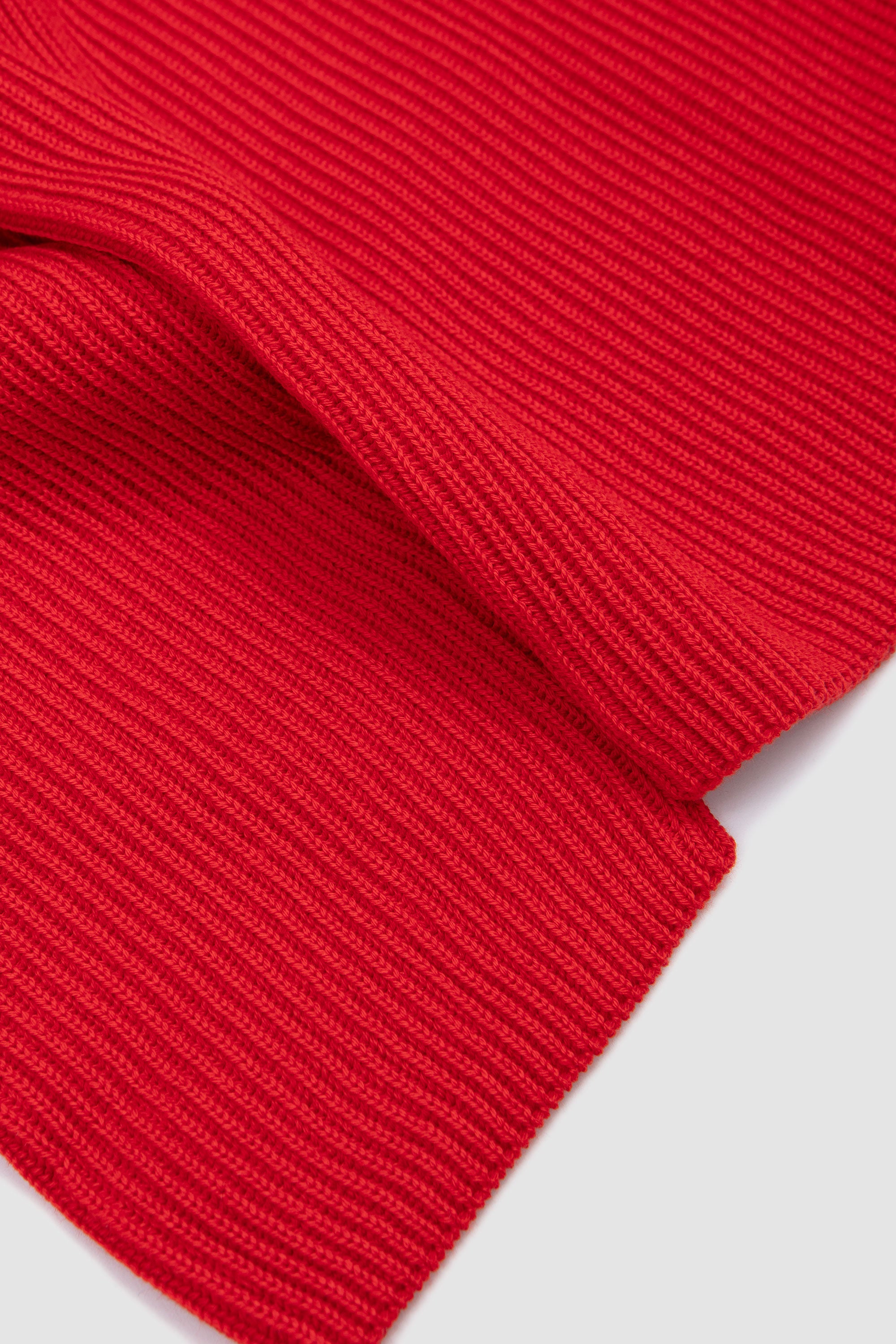 Solid Wool Rib Crew Parker Vermiliom