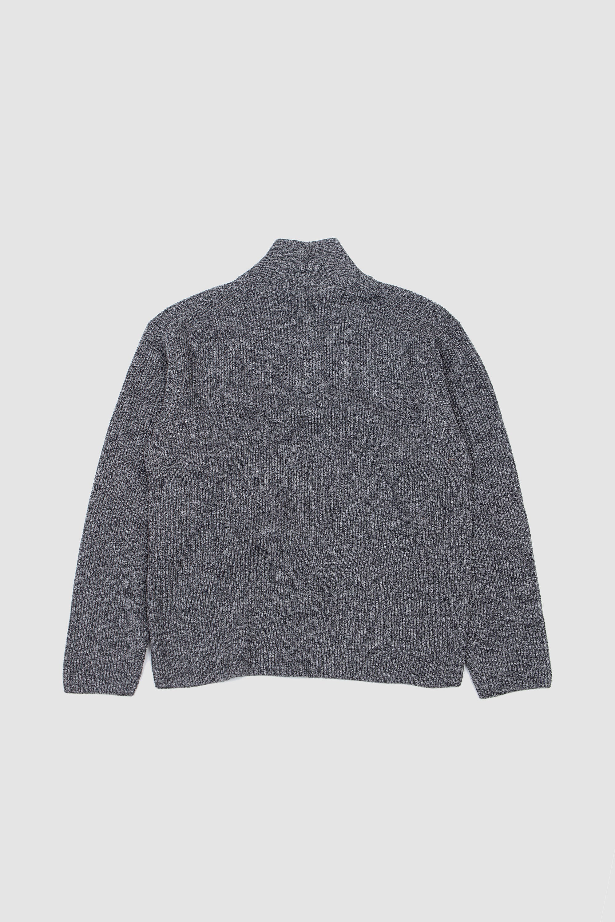 Solid Wool Rib Half Zip Ivory/ Black_4
