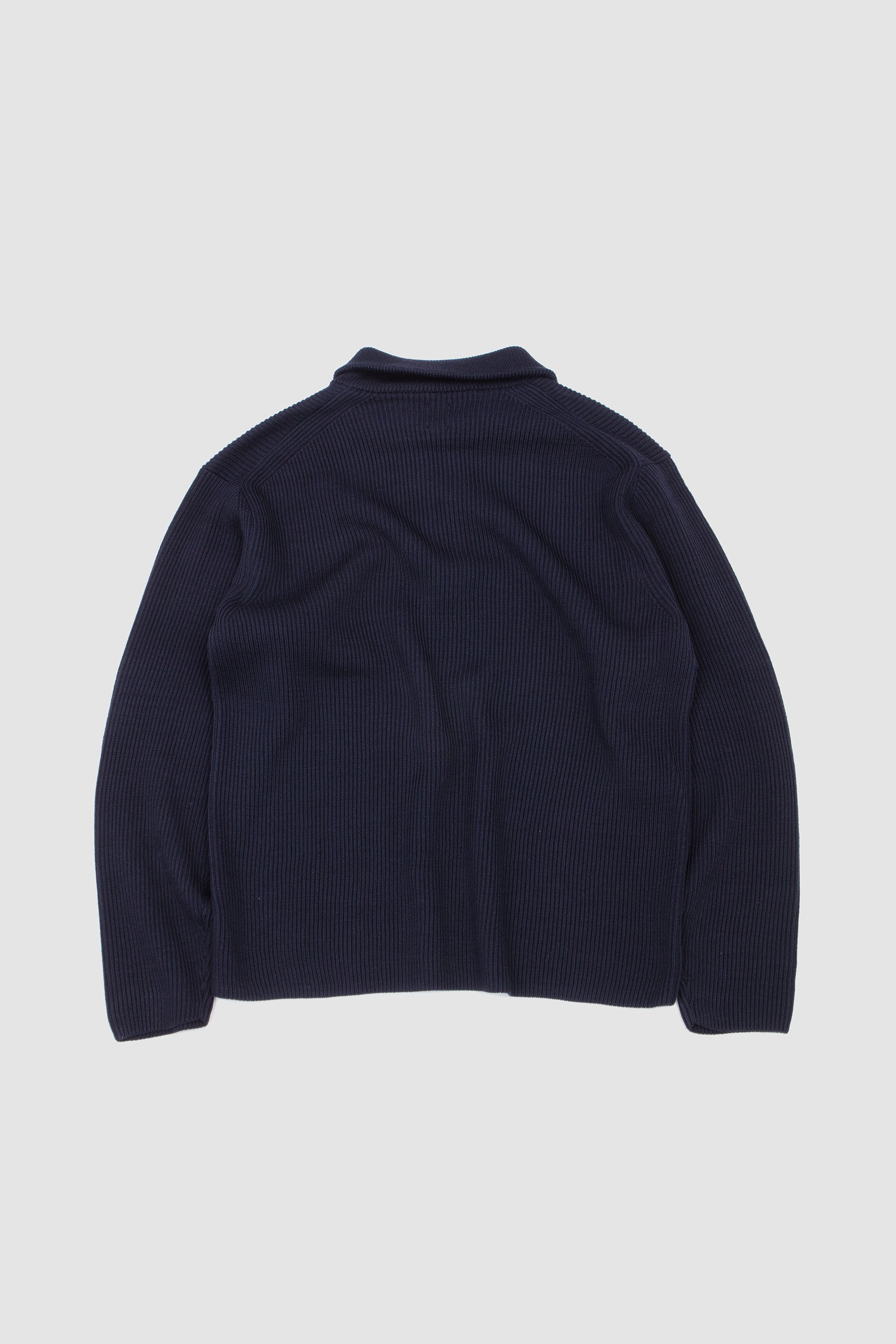 SPORTIVO [Solid wool rib half zip navy]