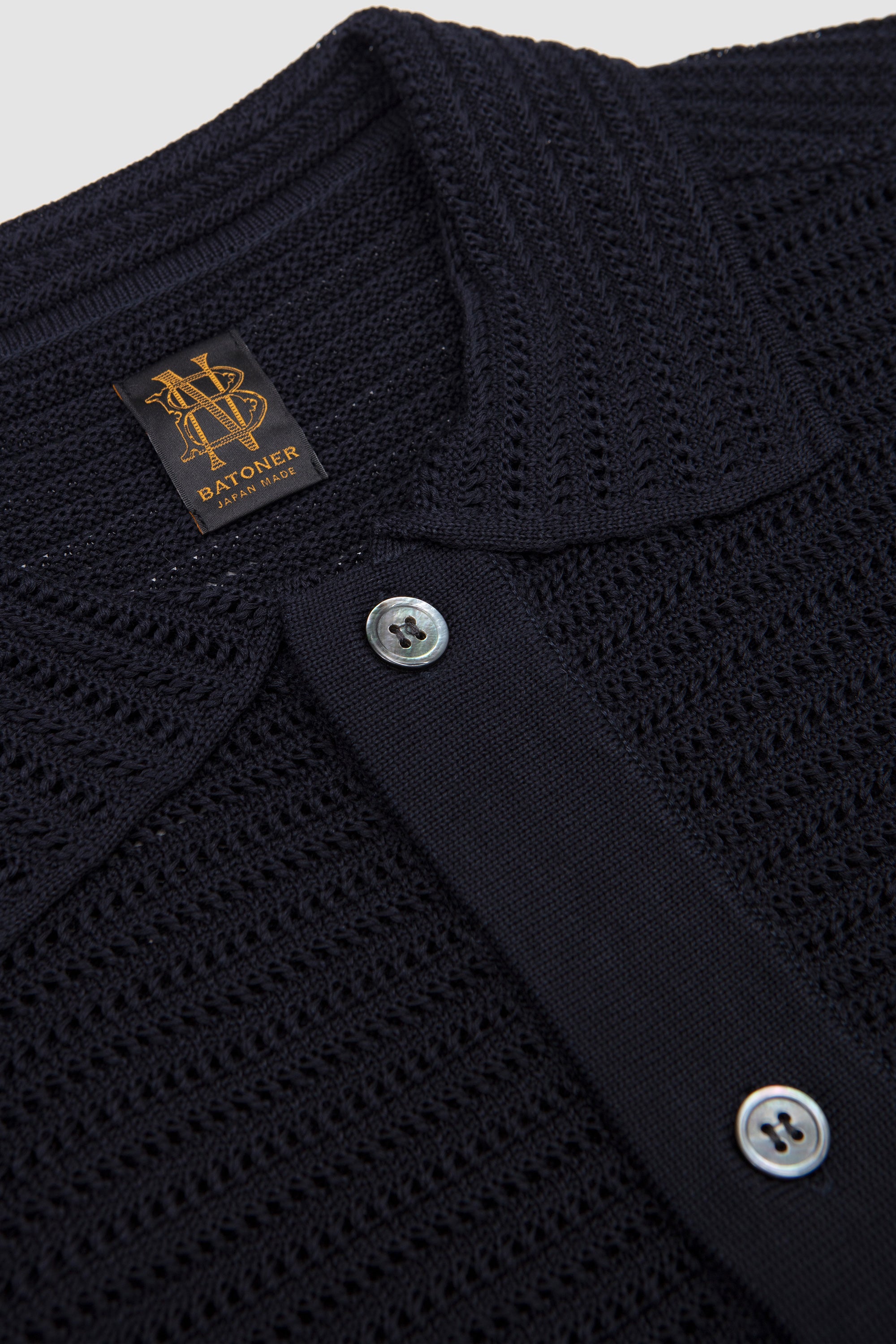 Summer Knit Polo Cardigan Navy_2
