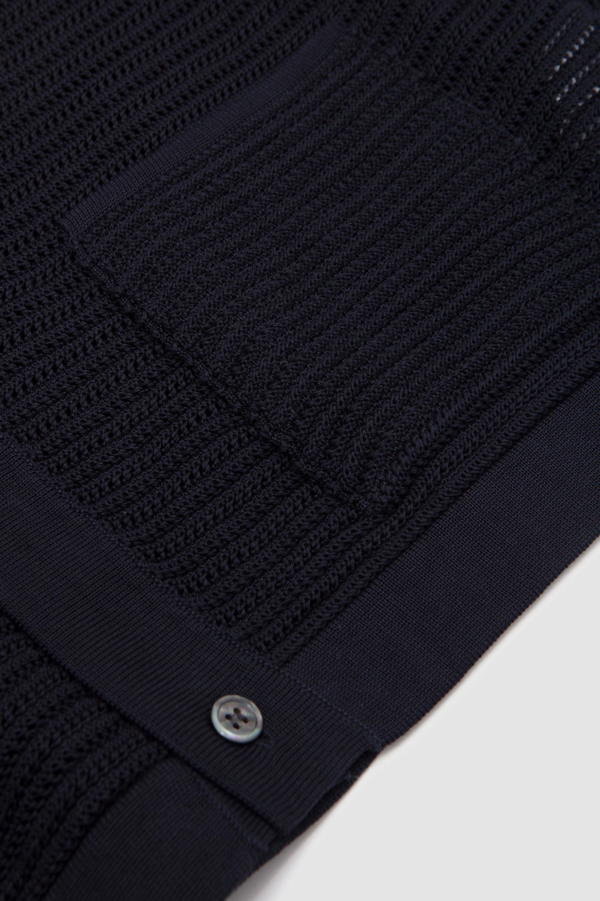 Summer Knit Polo Cardigan Navy_3