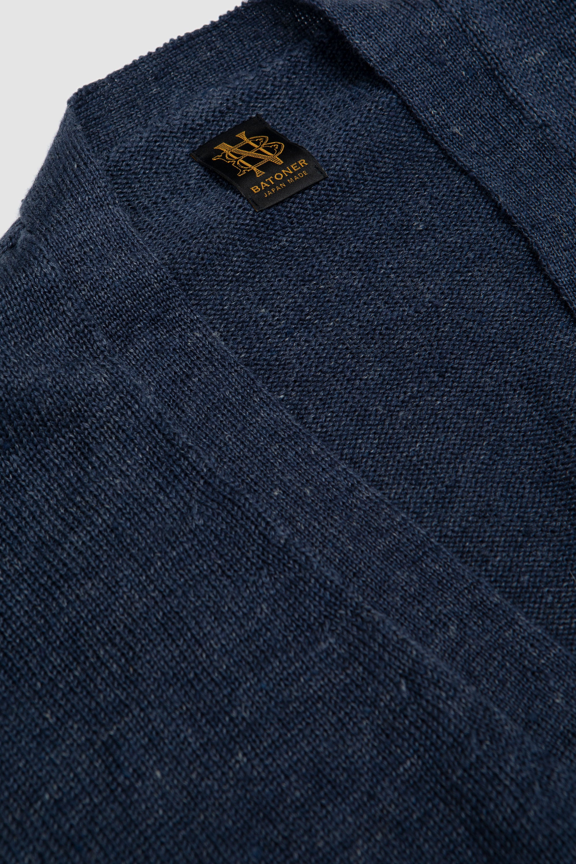 Washed High Count Linen V Cardigan Navy_2