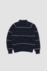 SPORTIVO STORE_14 Gauge Raglan Sleeve Knit Polo Shirt Navy_5