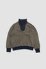 SPORTIVO STORE_Fleece Military Half Zip Sweatshirt Gray/Navy