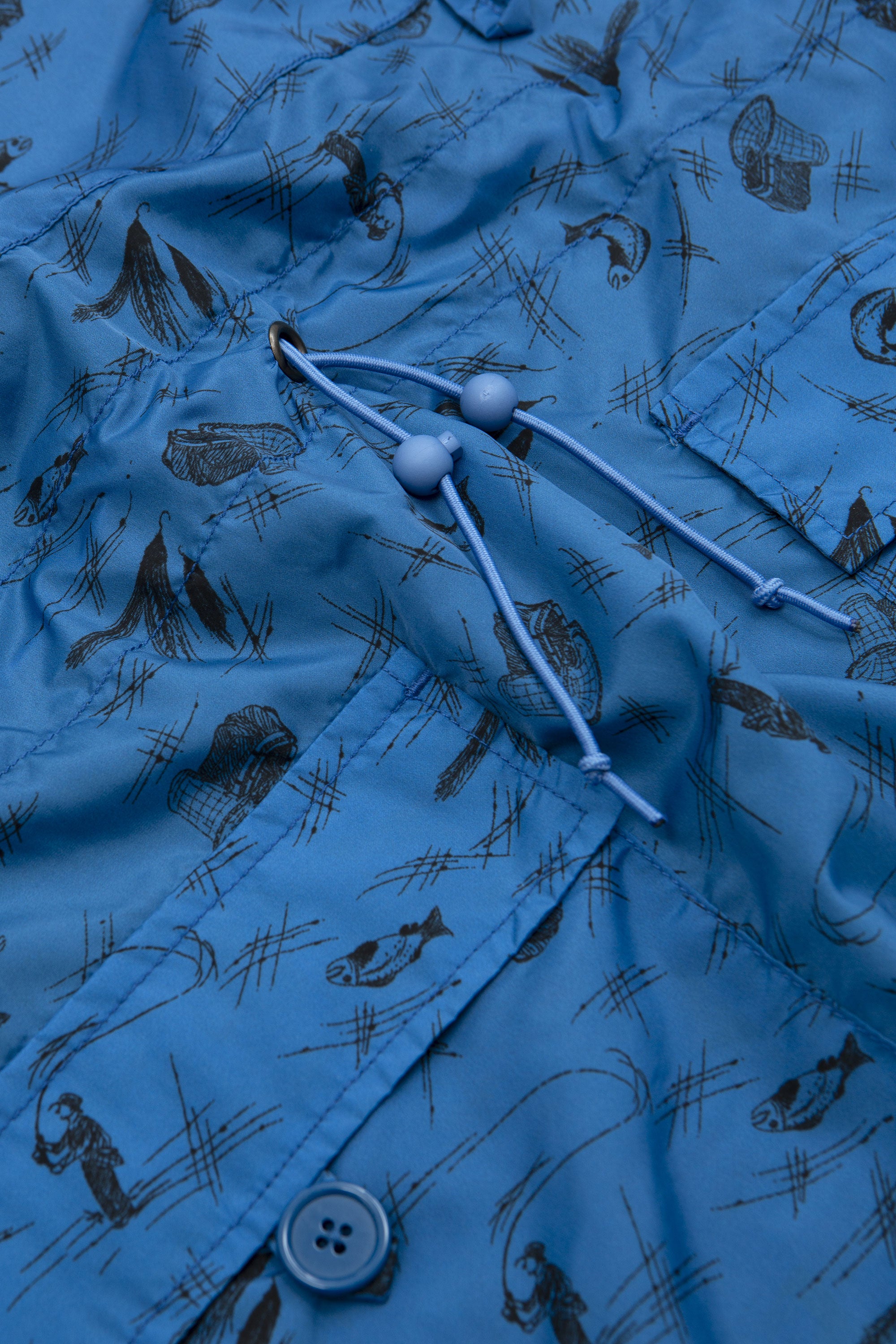 Nylon Print Eurosport Anorak Blue