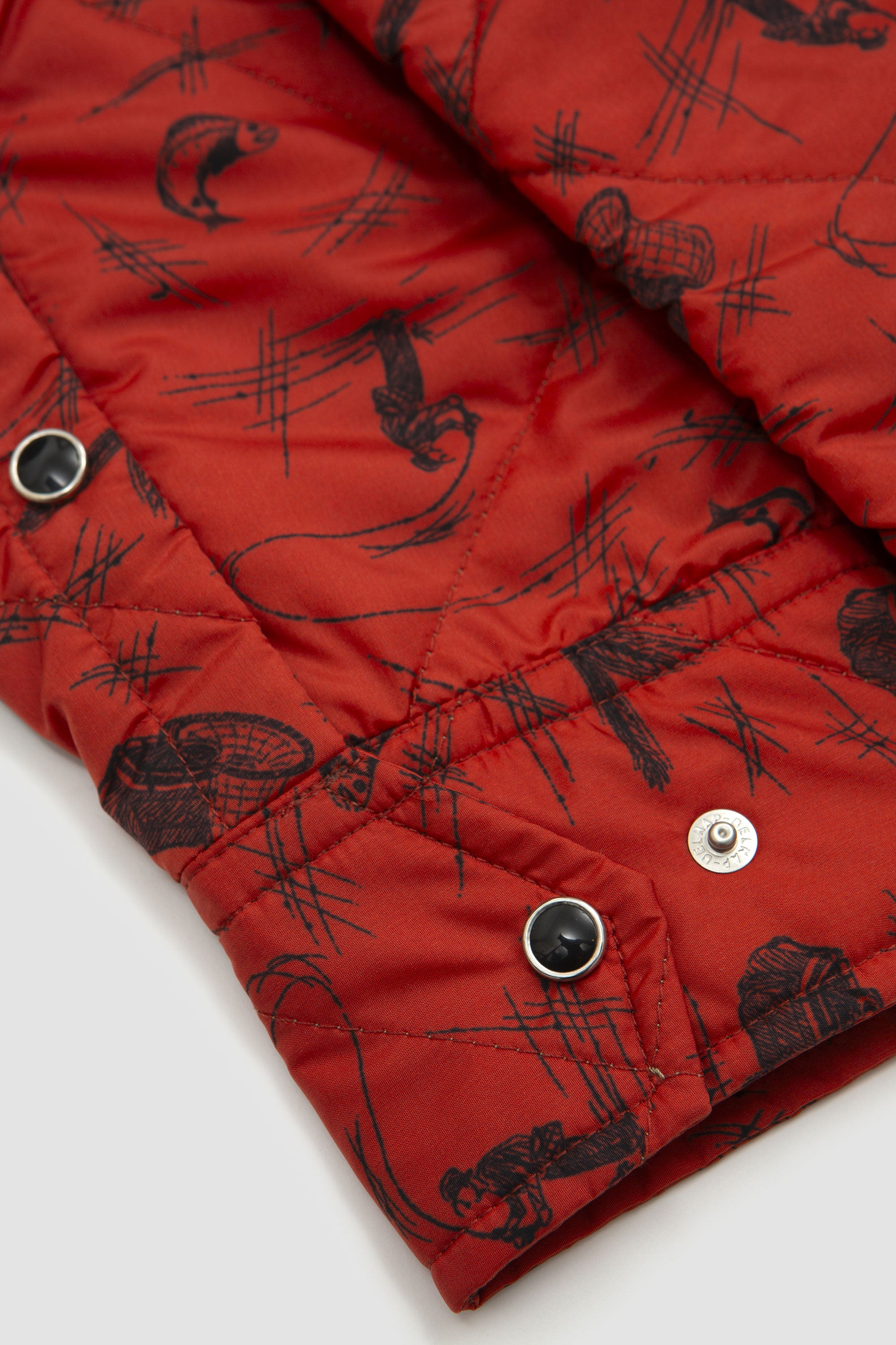 Nylon Quilt Shirt Jacket Rust_4