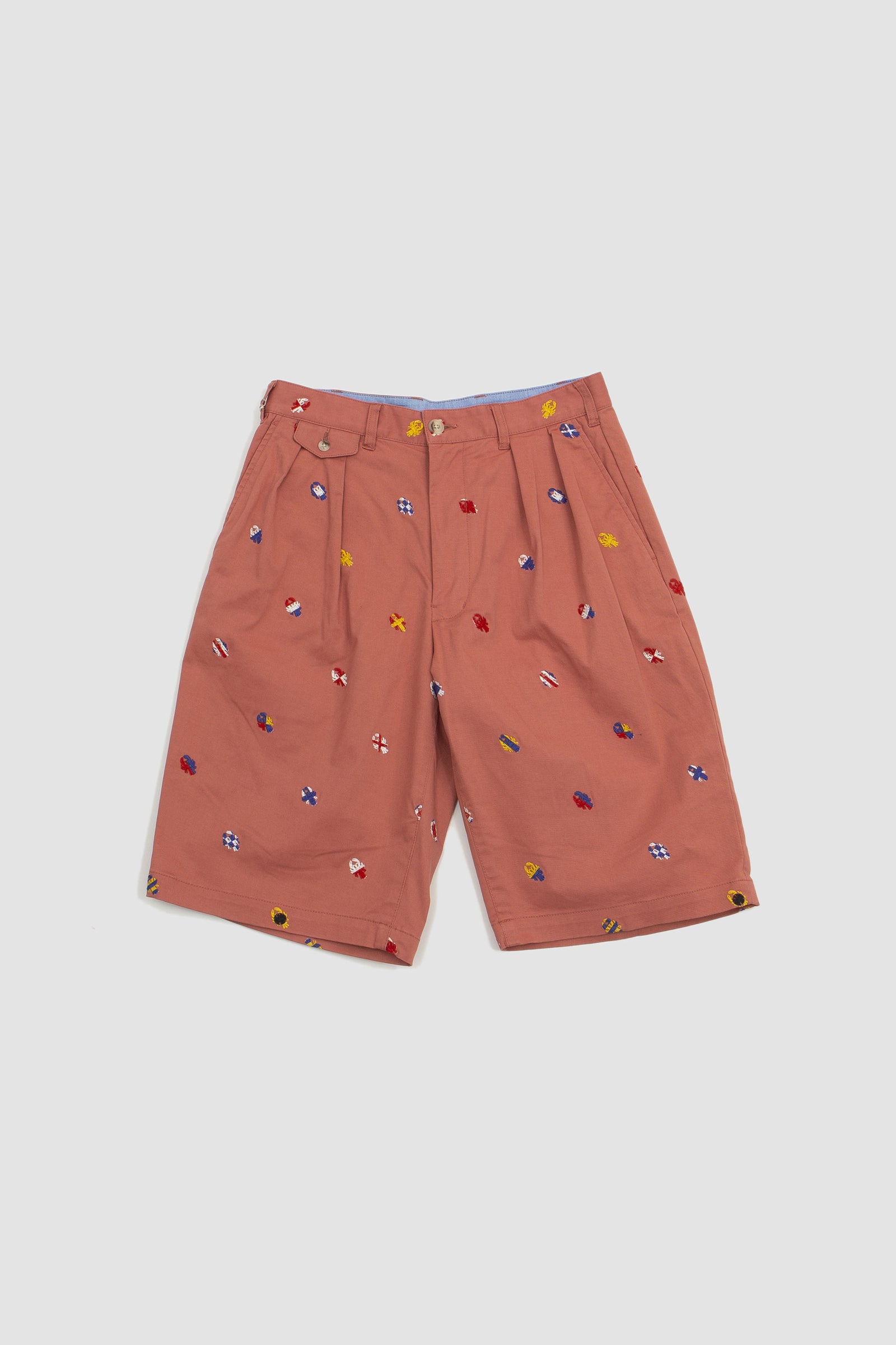 SPORTIVO STORE_2 Pleats Inkjet Mapping Embroidered Shorts Nantucket Red_2