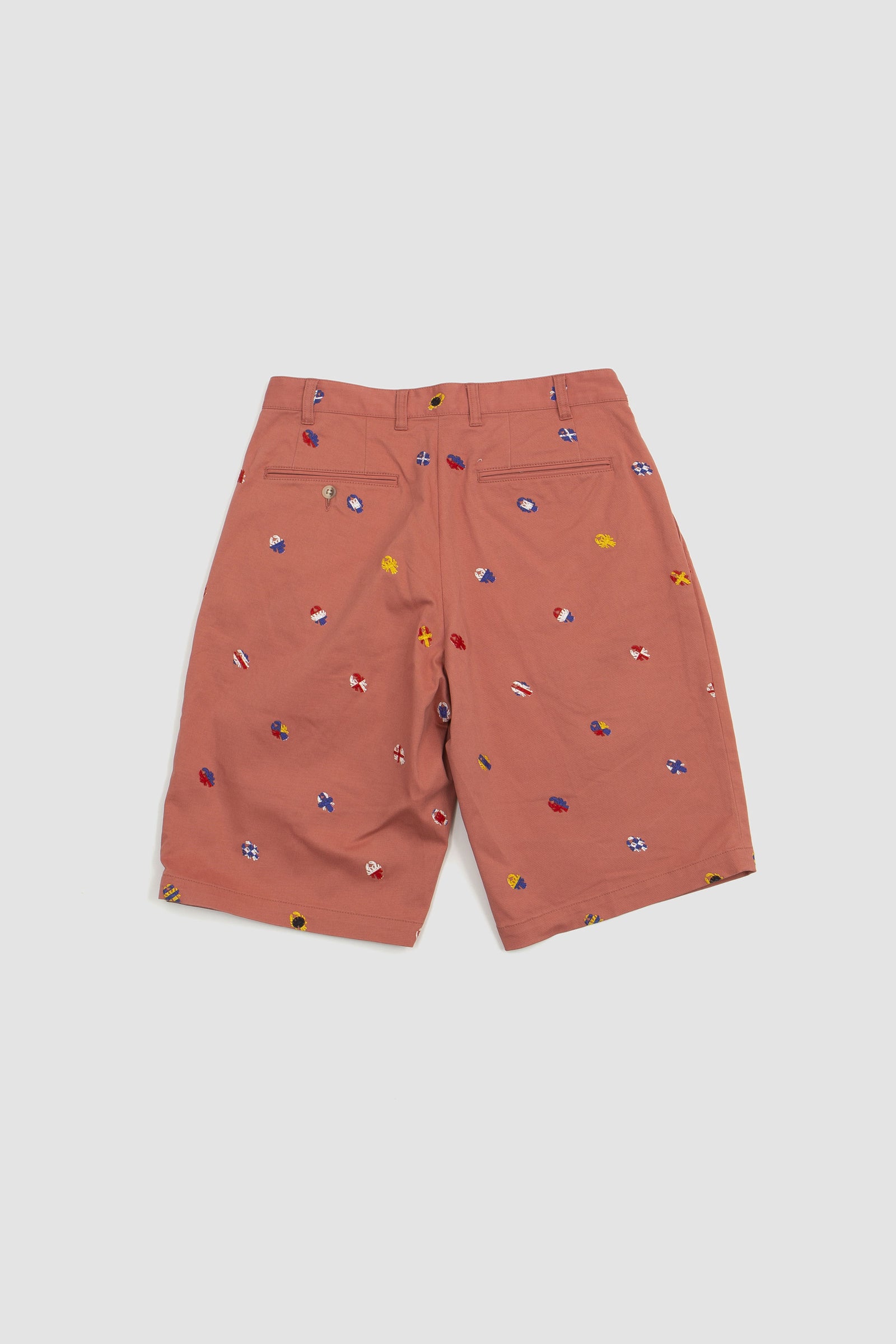 SPORTIVO STORE_2 Pleats Inkjet Mapping Embroidered Shorts Nantucket Red_5