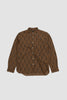 SPORTIVO STORE_Cotton Dobby Komon Print Button Down Shirt Brown
