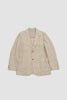SPORTIVO STORE_Cotton/Wool/Linen Check 3 Button Comfort Jacket Natural