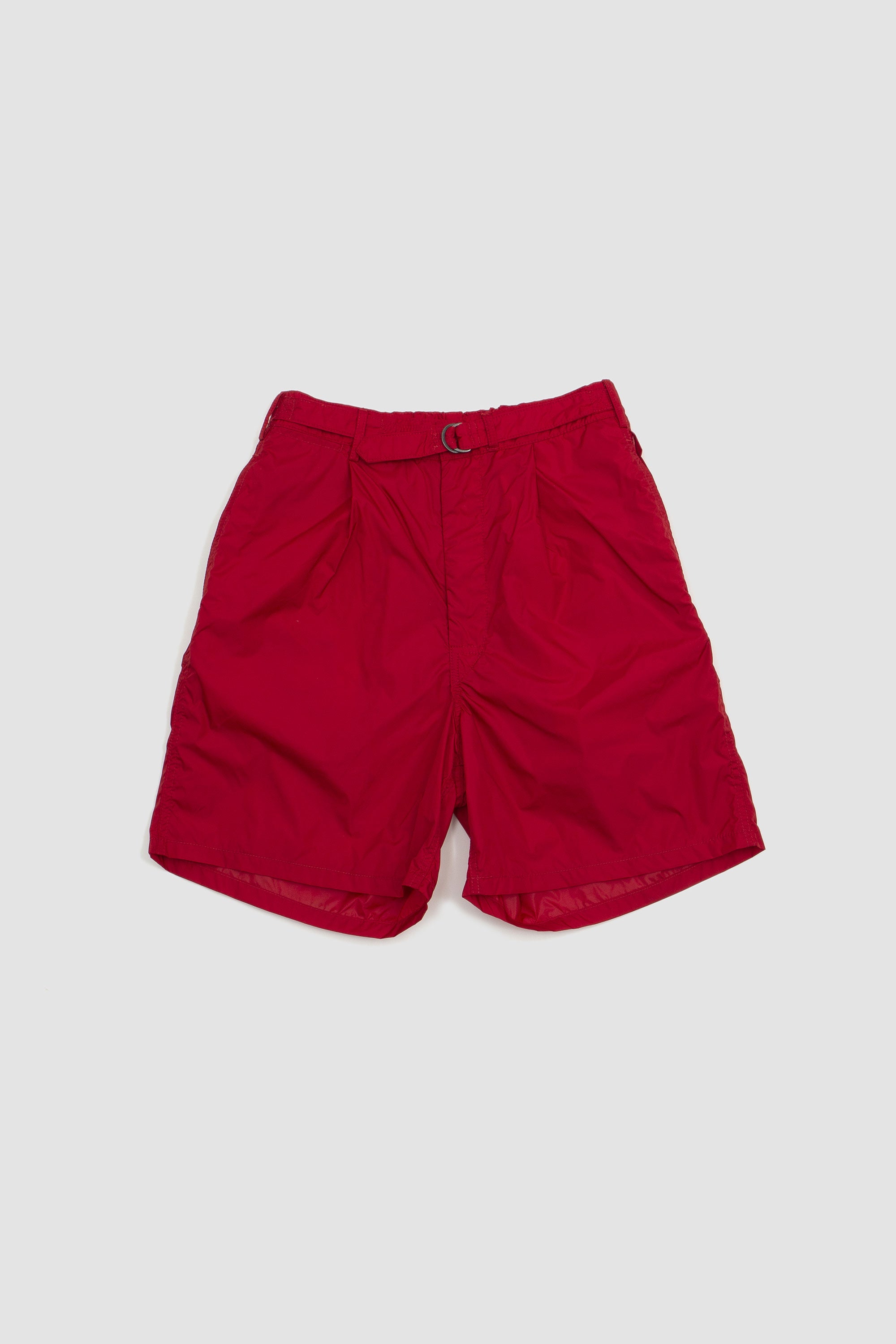 One Pleat Athletic Shorts Red_1