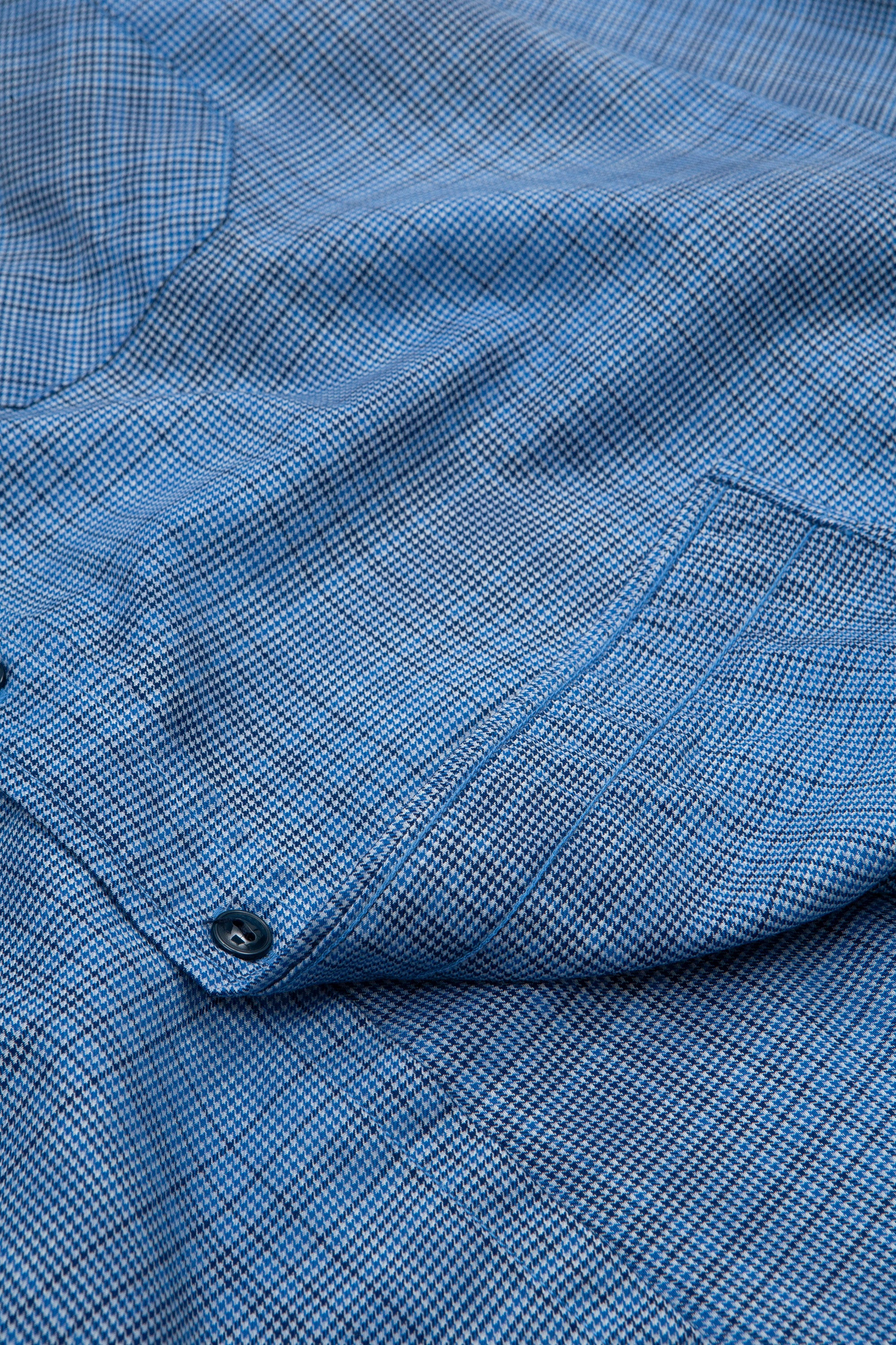 Wool PE Plaid Guide Shirt Blue