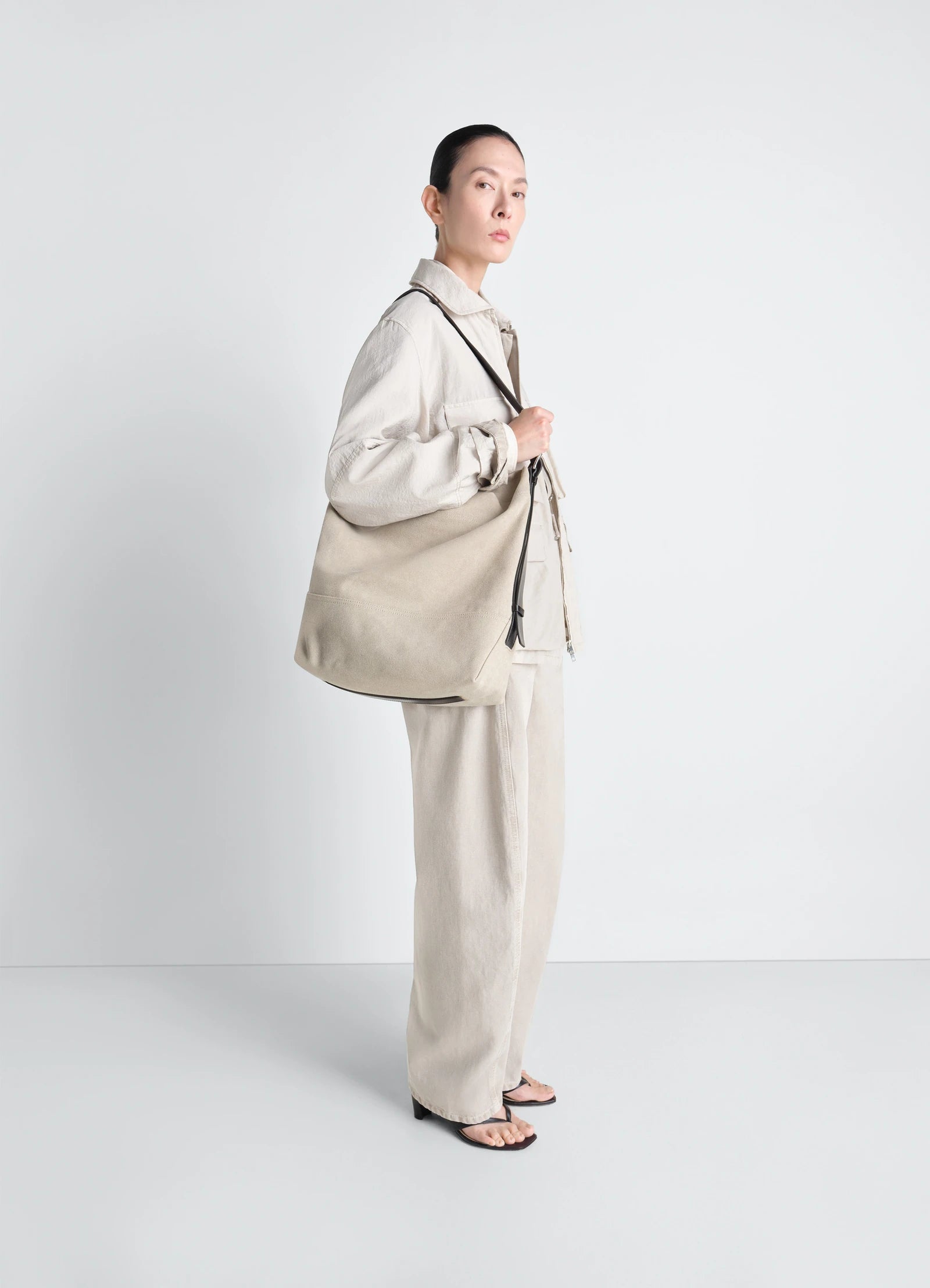 Belted Tote Bag Dark Linen_3