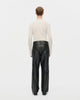 SPORTIVO STORE_5 Pocket Distress Leather Trousers Black_4