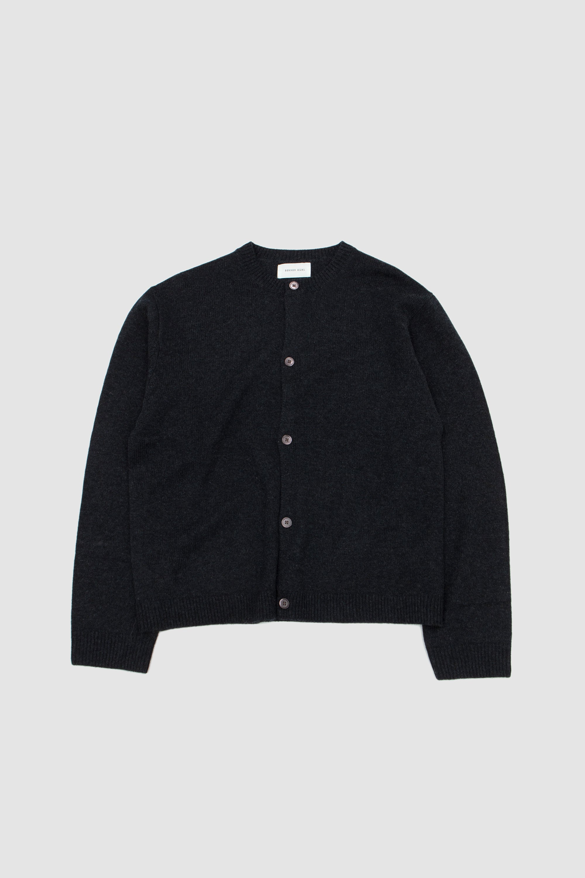 Cardigan Boiled Wool Charcoal